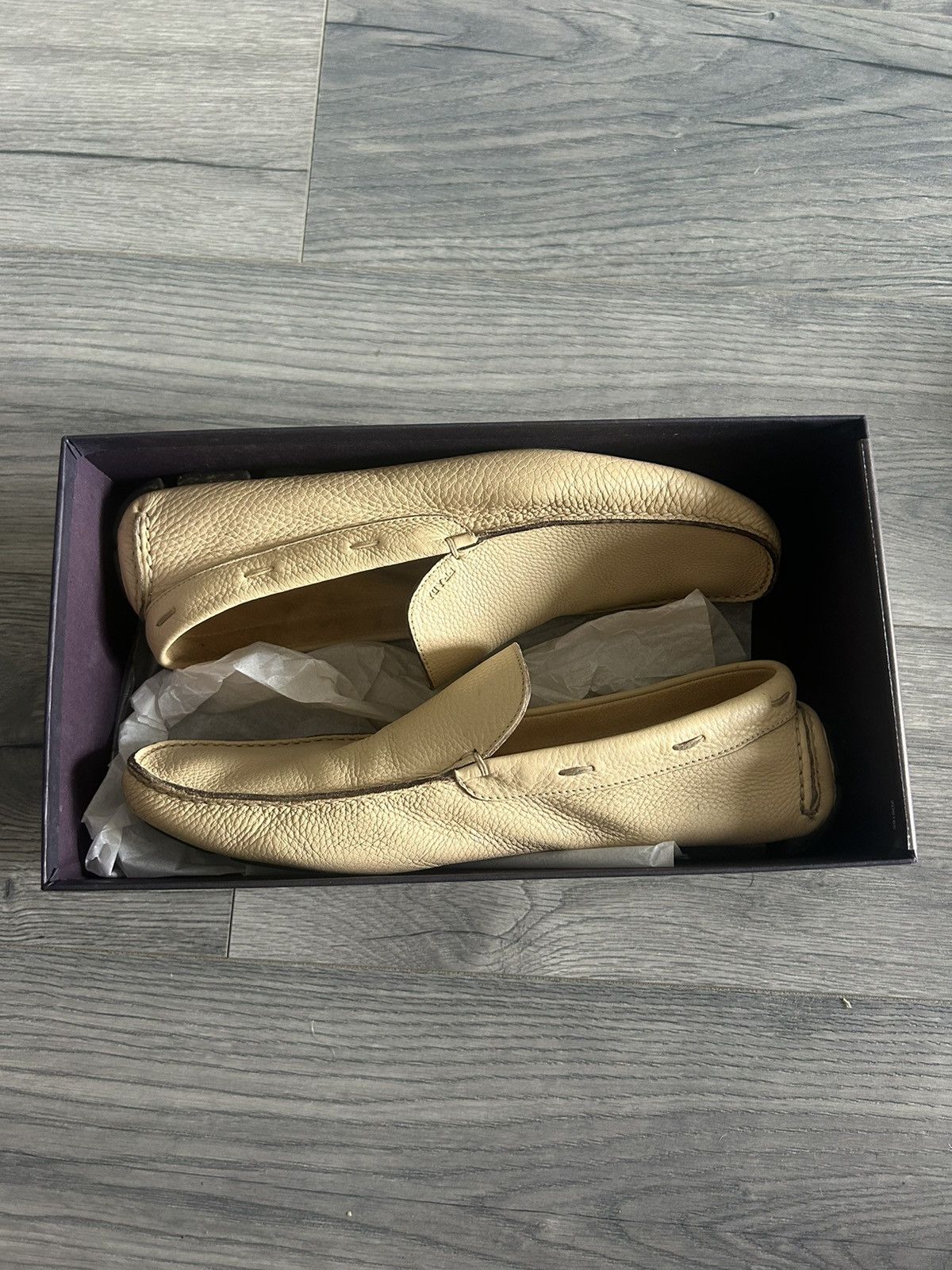 Prada Cream Leather Mocassins Size US 11 / EU 44 - 17 Thumbnail