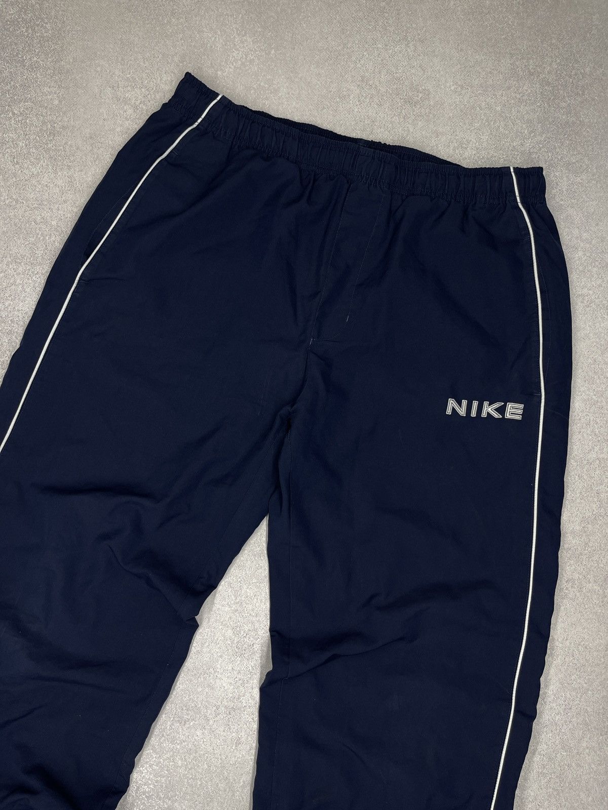 Nike Vintage Nike Nylon Sweatpants Navy Double Big Logo Drill Y2K Size US 34 / EU 50 - 3 Thumbnail