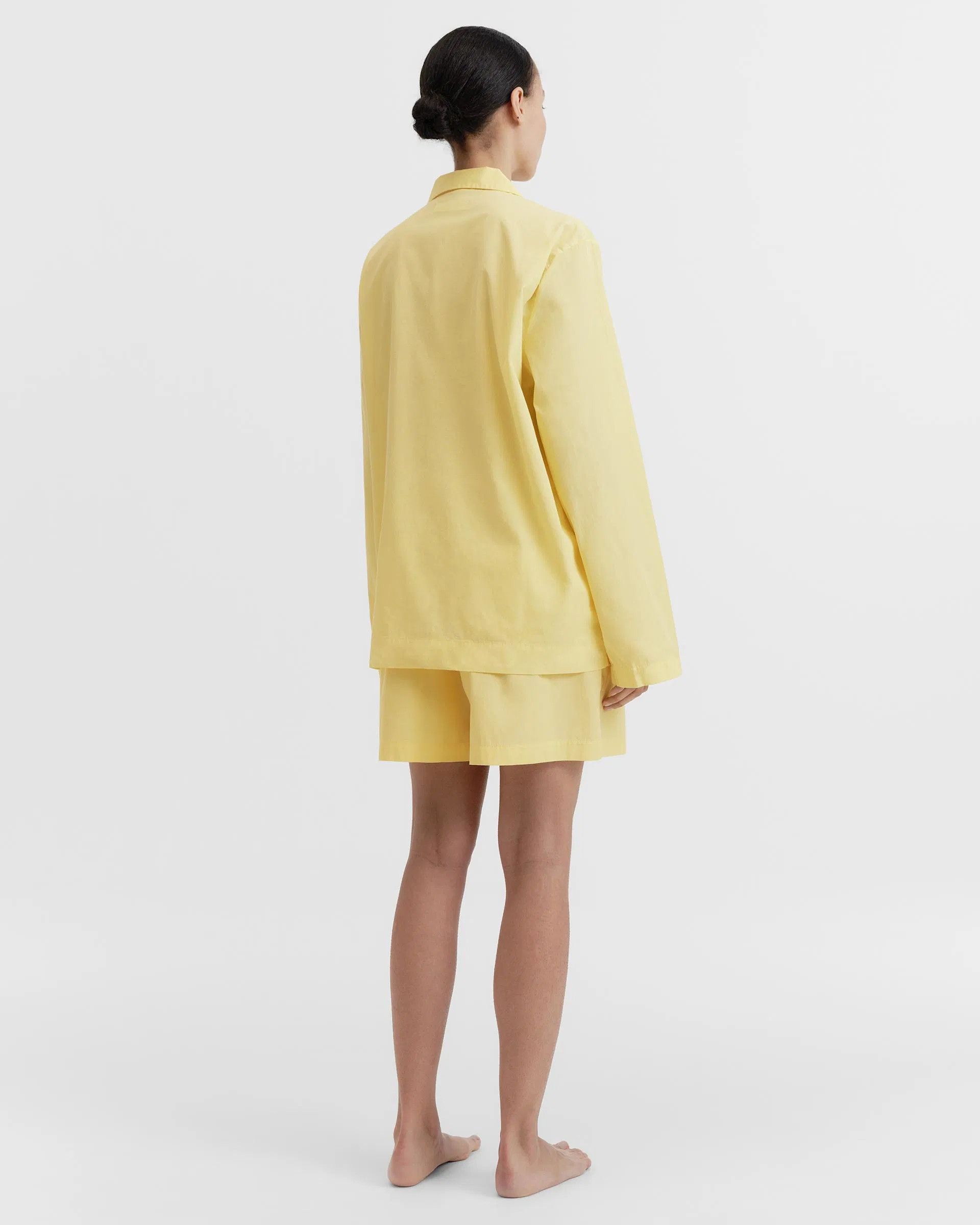 Tekla o1mle0525 Unisex Poplin Pyjamas Shorts in Lemonade Size 24" / US 00 / IT 34 - 3 Thumbnail