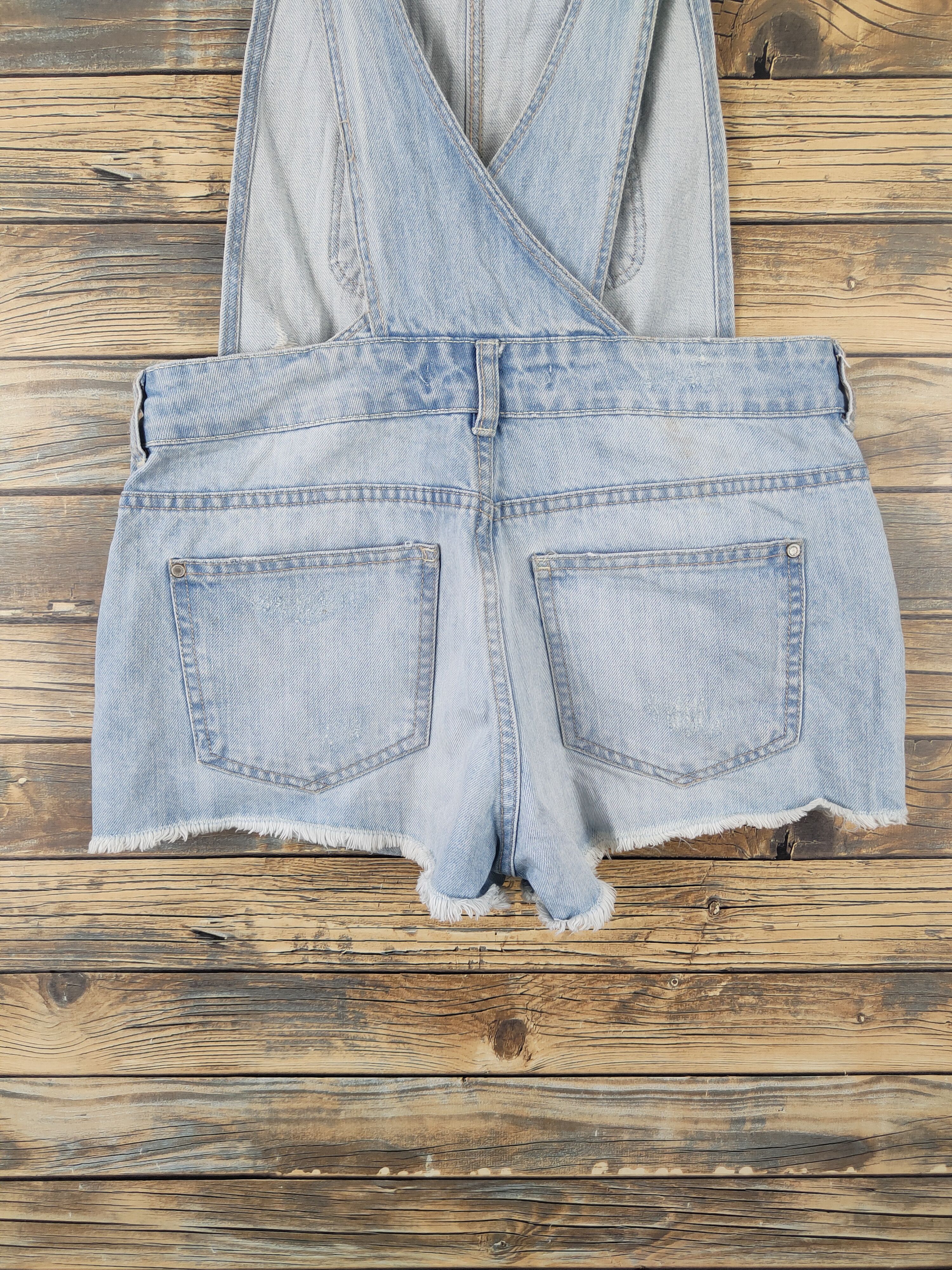 Bershka × Vintage Streetwear Vintage Bershka Blue Denim Shortall Jumpsuit Size 32" / US 10 / IT 46 - 10 Thumbnail