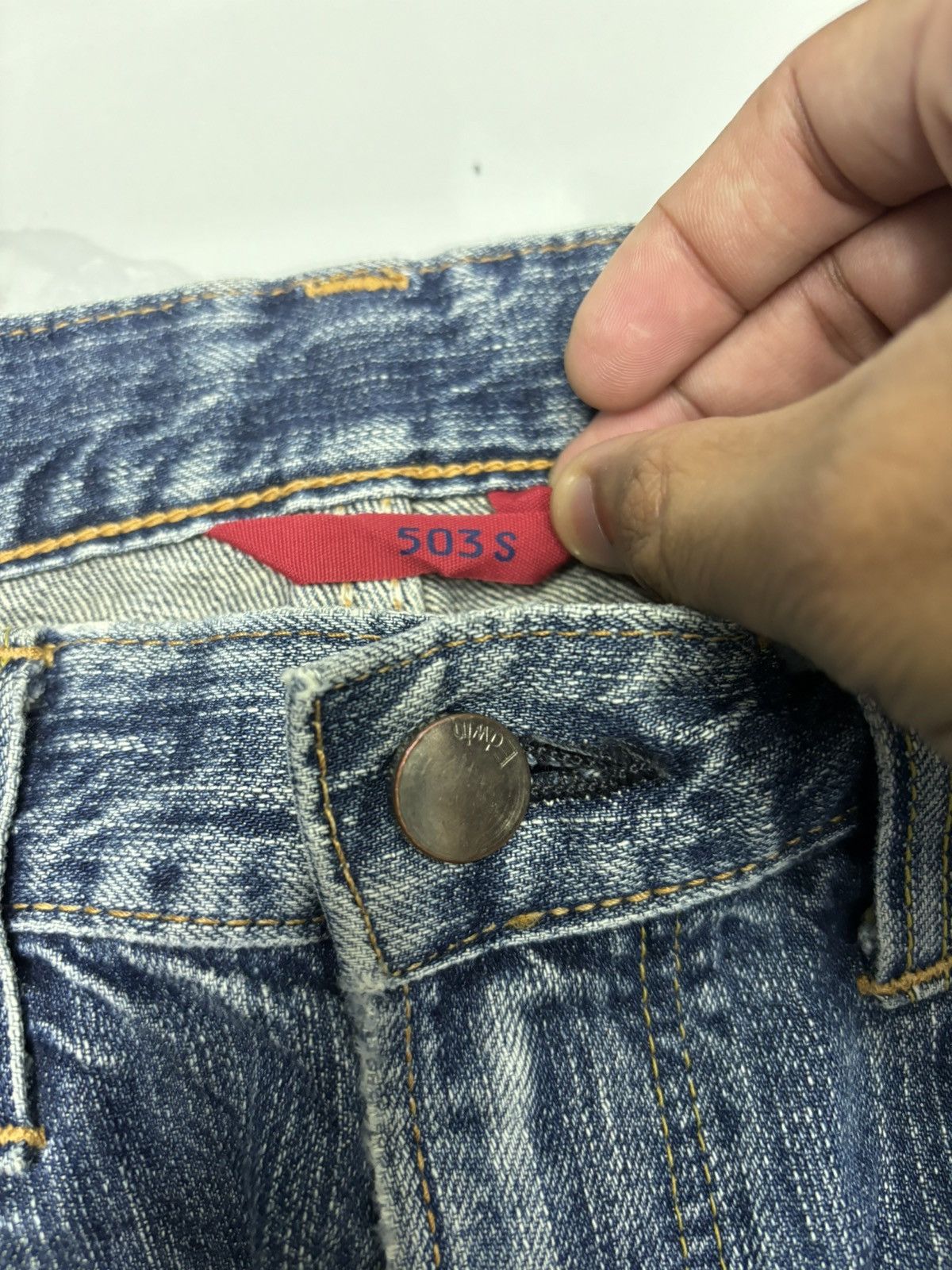 Edwin 🔥EDWIN 503s W-SWELL STITCHED BAGGY DENIM JEANS Size US 30 / EU 46 - 8 Thumbnail