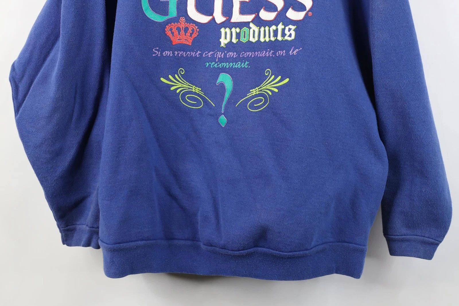 Guess Vintage 80s Georges Marciano Guess Sweatshirt Blue USA Size ONE SIZE - 3 Thumbnail