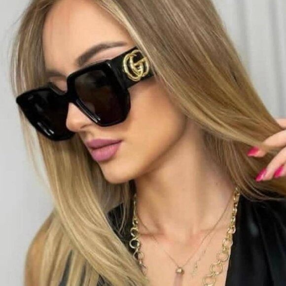 Gucci Gucci GG0956S 003 Sunglasses Black Square Frame, Grey Lenses Size ONE SIZE - 3 Thumbnail