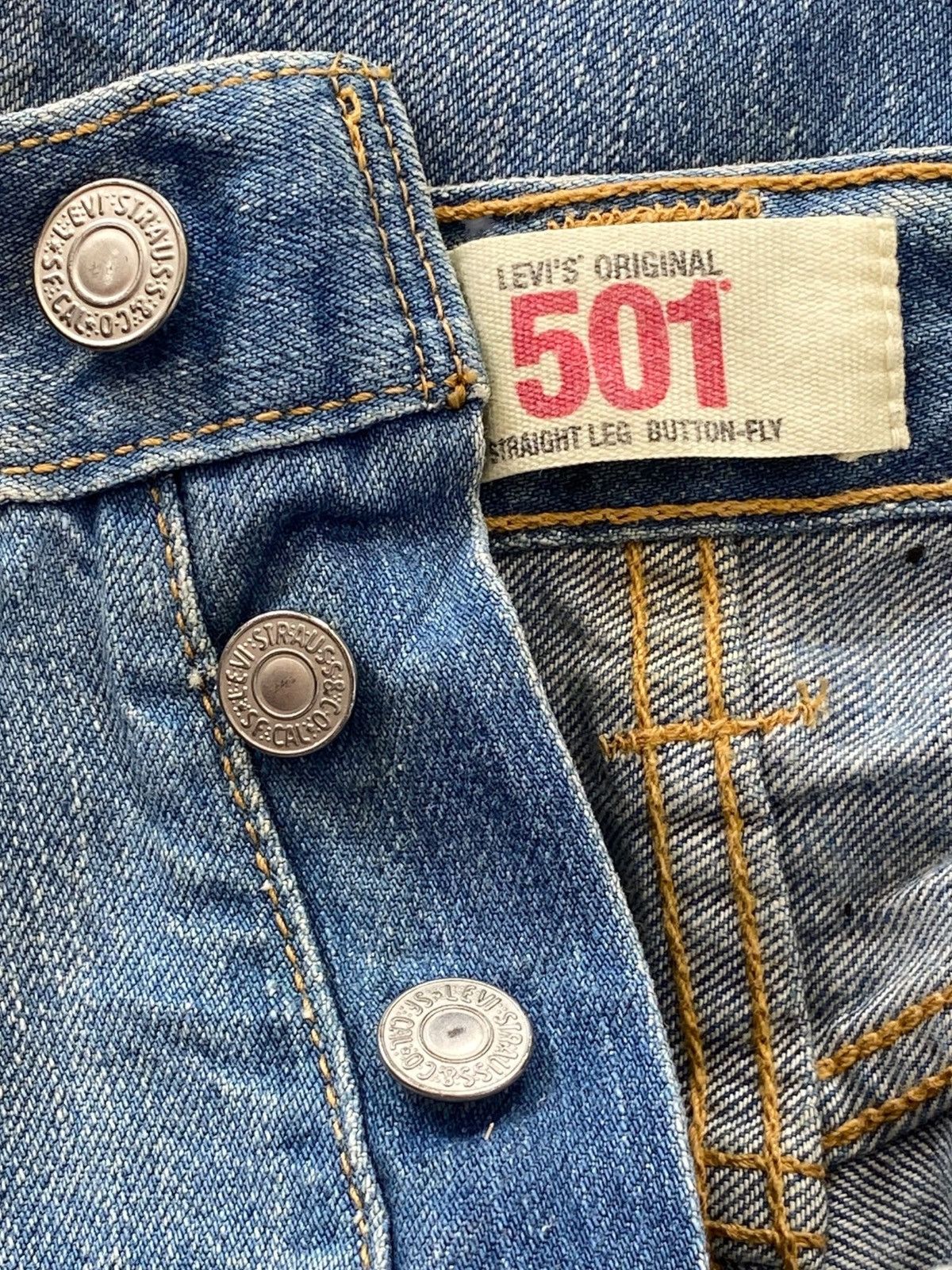 Levi's Levi’s 501 Distressed Whiskered Style Straight Leg Jeans Size US 29 - 10 Thumbnail