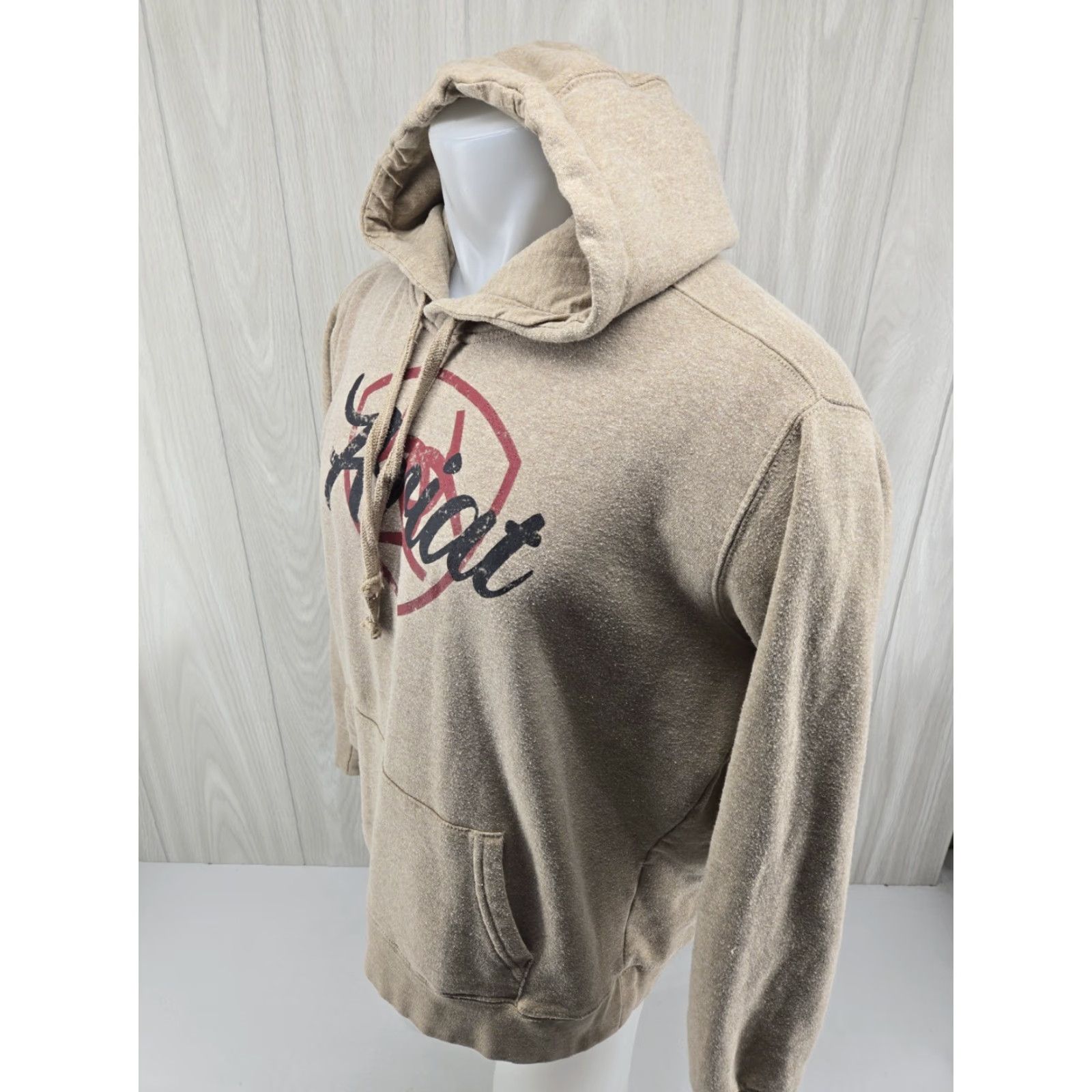 Ariat Ariat Hoodie Women Large Fleece Logo Drawstring Relaxed Long Sleeve Pullover Kangaroo Pocket Tan Regular Size Size L / US 10 / IT 46 - 5 Thumbnail