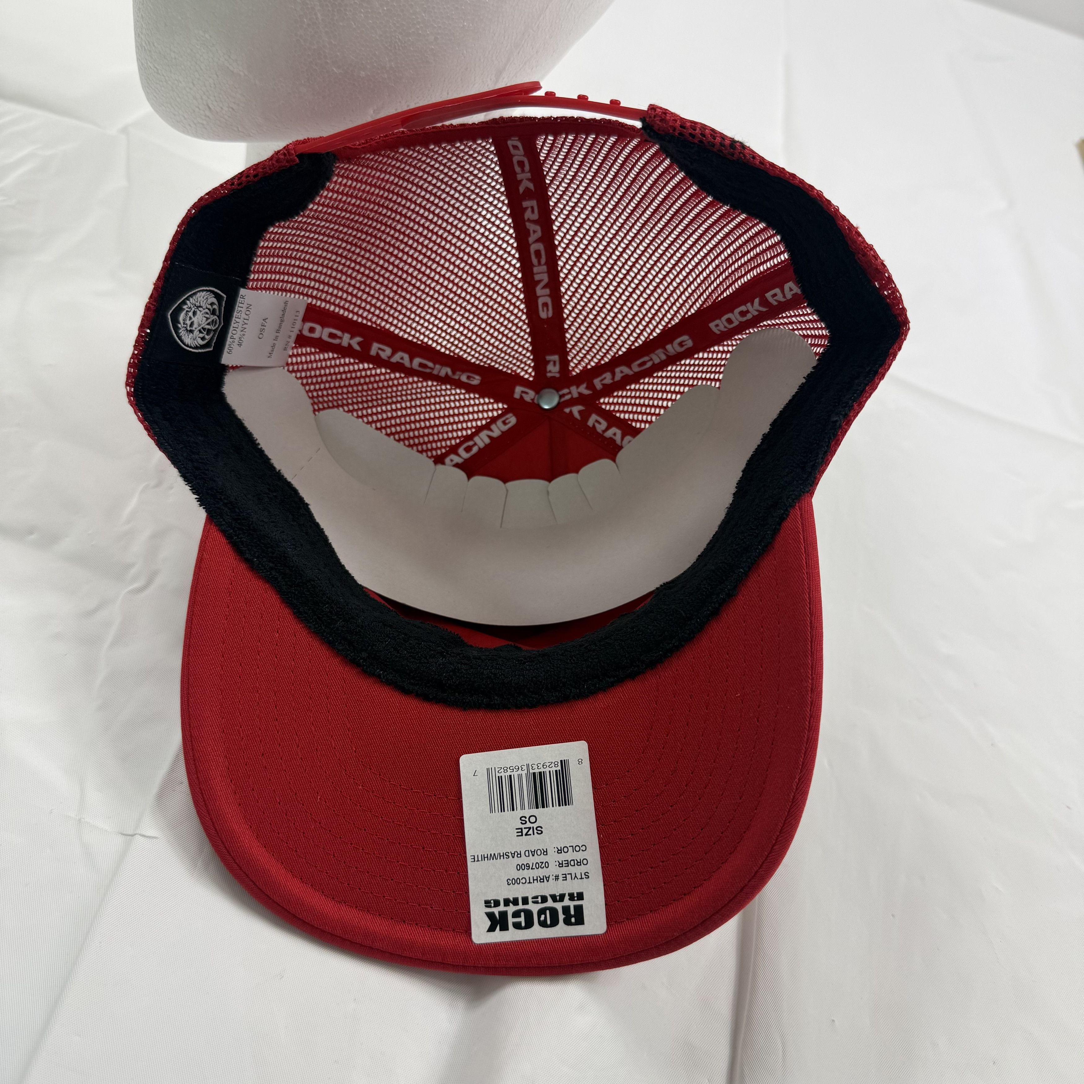 Other Rock Racing Trucker Hat Red White Snapback Mesh Cap OSFA NEW Size ONE SIZE - 5 Thumbnail