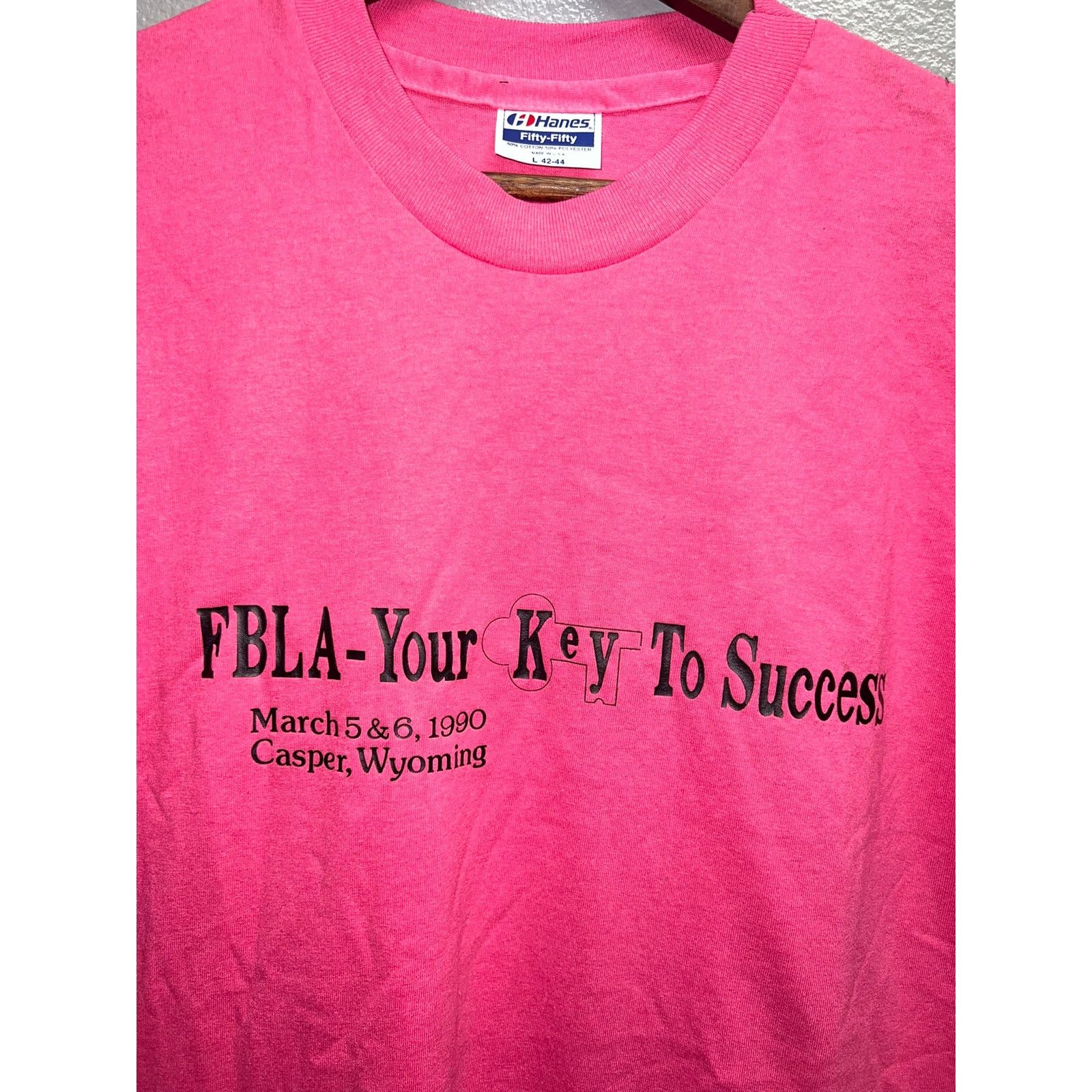 Hanes Vintage Casper Wyoming Shirt FBLA Your Key To Success 1990 L Size US L / EU 52-54 / 3 - 2 Thumbnail