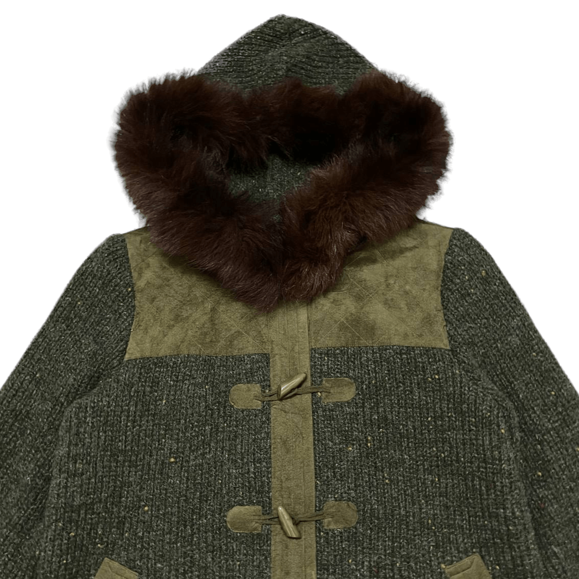 Max Mara Vintage Max Mara Alta Made 1961 Wool Fur Hooded Coat Size M / US 6-8 / IT 42-44 - 2 Thumbnail