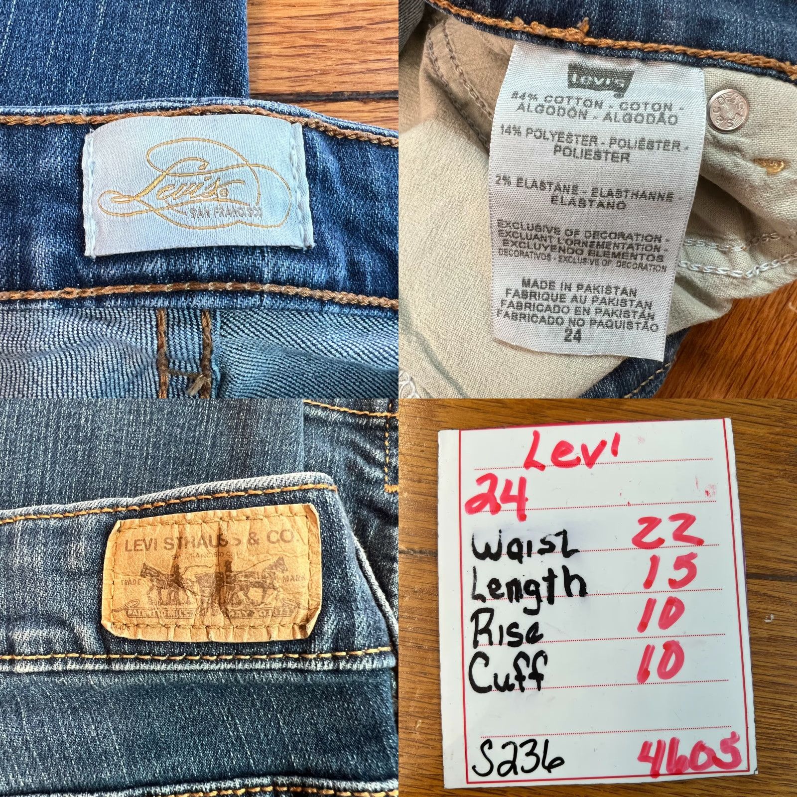 Levi's VINTAGE Levis San Francisco Womens Mid Rise Straight Blue Denim Bermuda Shorts 24 Size 42" / US 20 - 8 Thumbnail