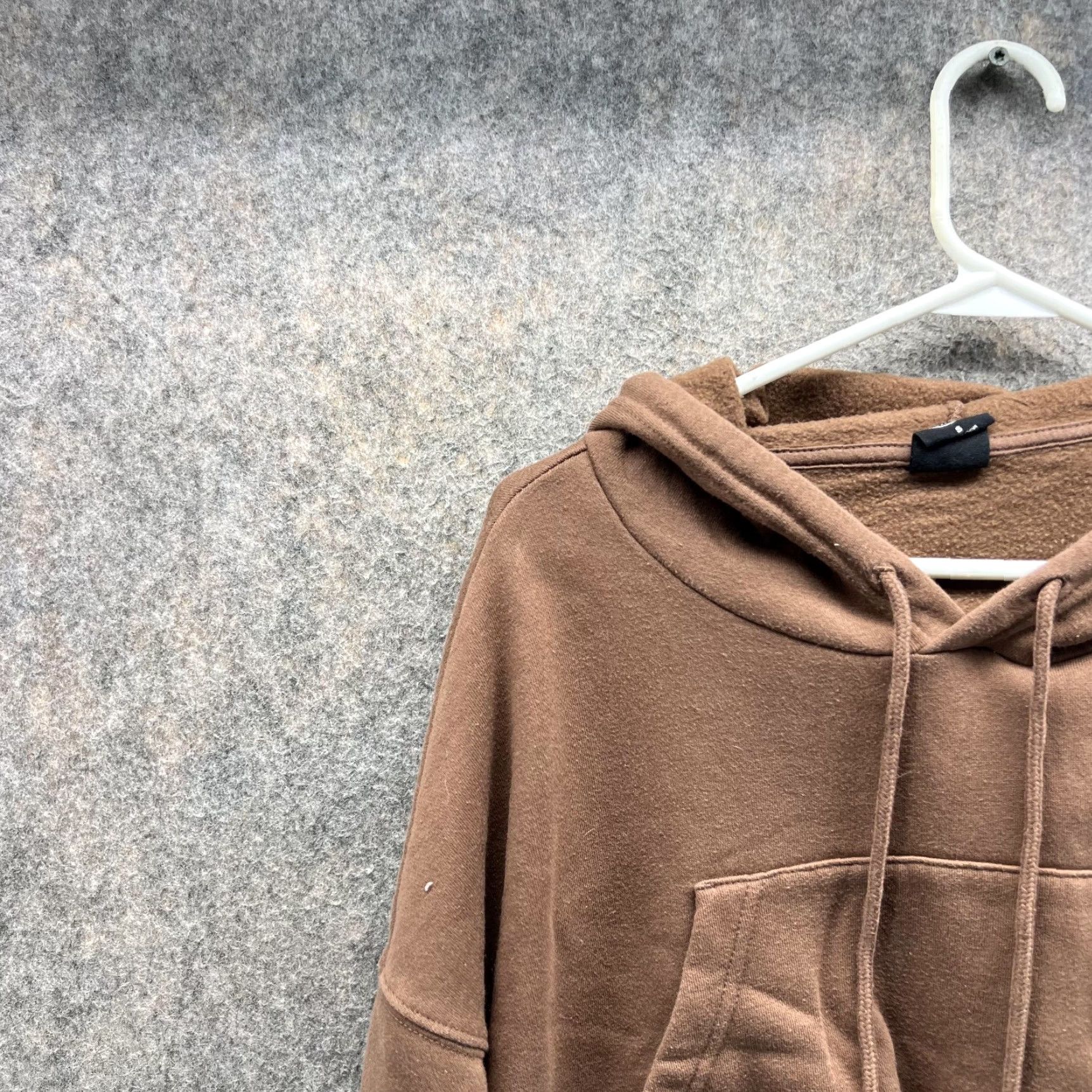 Pacsun Pacsun Sweater Women Small Brown Cropped Hooded Pullover Casual Cotton Logo Long Sleeve, Regular Fit, Fleece, Fall Winter, Women Small Size S / US 4 / IT 40 - 3 Thumbnail