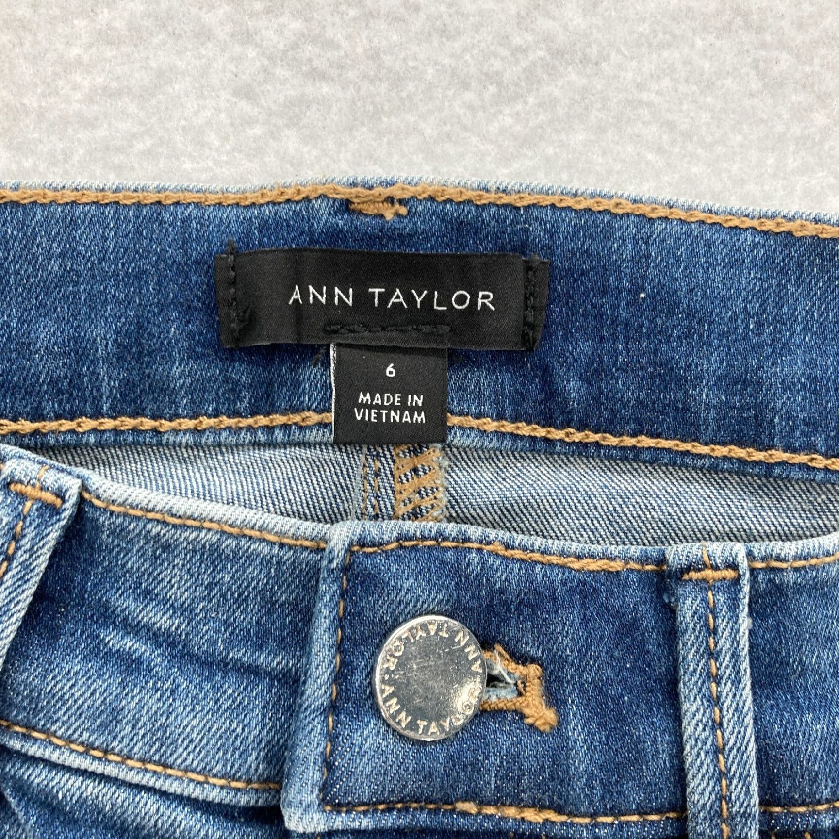 Ann Taylor Ann Taylor Jeans Womens 6 Blue The Skinny High Rise Perfect Pocketing Stretch Size 28" / US 6 / IT 42 - 4 Thumbnail