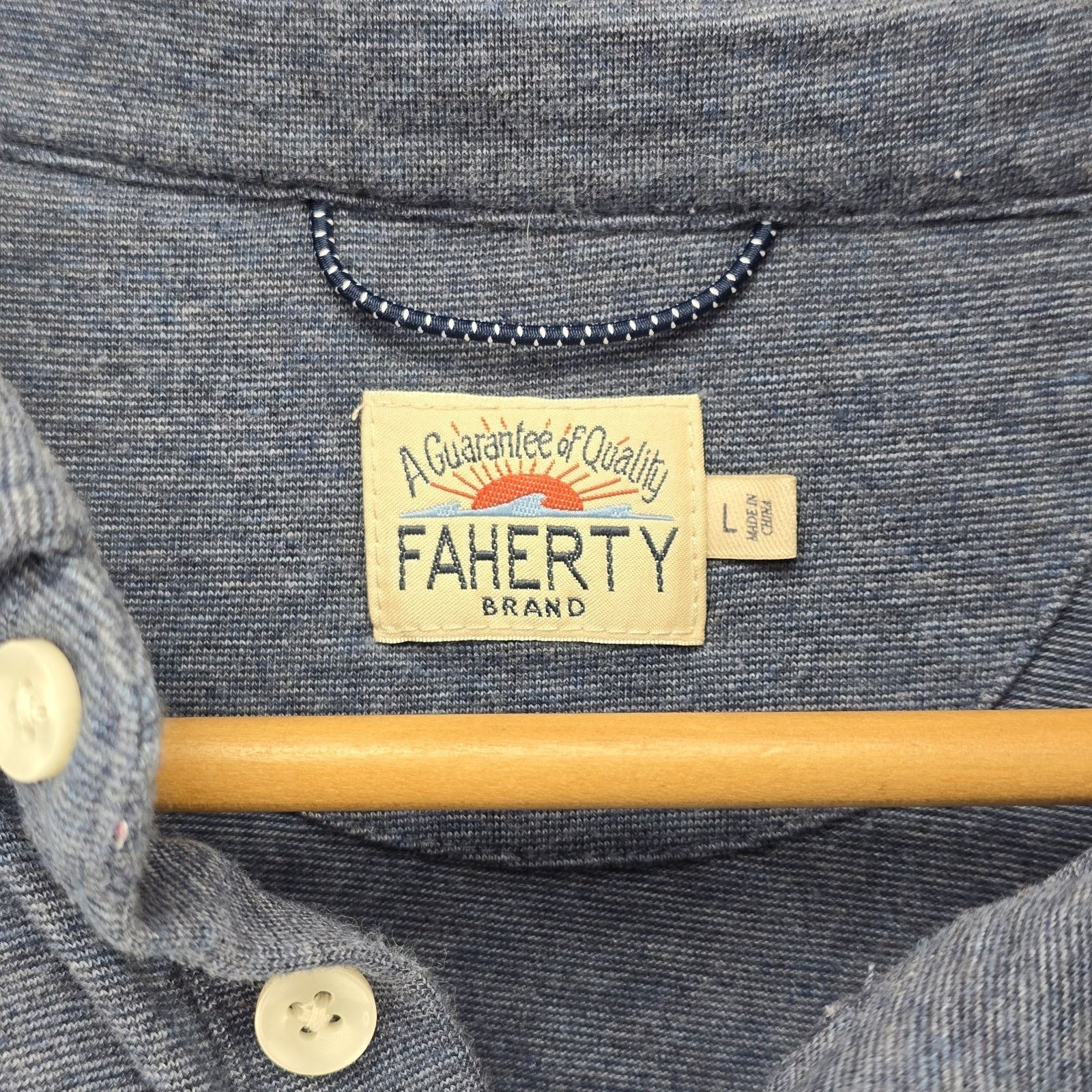 Faherty Faherty Movement Polo Shirt Men’s Large Blue Horizon Line Size US L / EU 52-54 / 3 - 4 Thumbnail