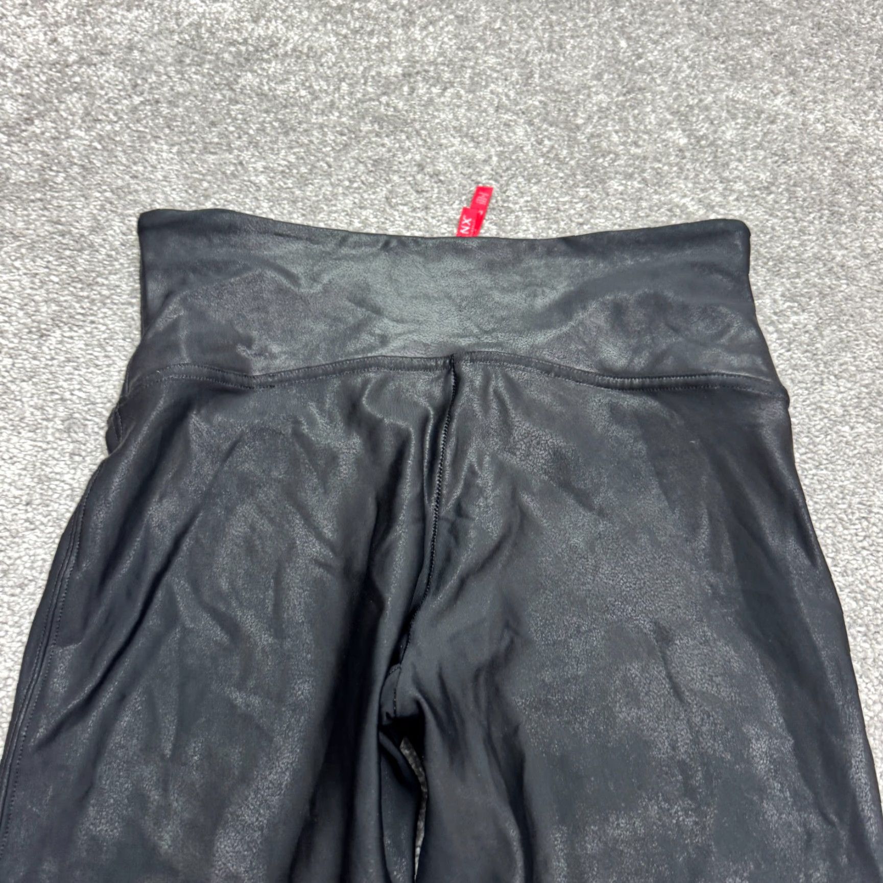 Spanx SPANX Leggings Shapewear Activewear Womens Large Black Faux Leather High Rise 26W 28Inseam Compression M/L Women's 90s Athleisure Size 36" / US 14 / IT 50 - 3 Thumbnail