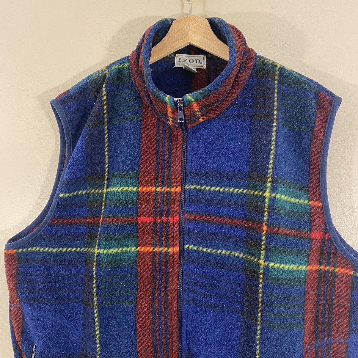 Izod × Vintage Vintage Izod Full zip Fleece Vest Plaid Large Size US L / EU 52-54 / 3 - 2 Thumbnail