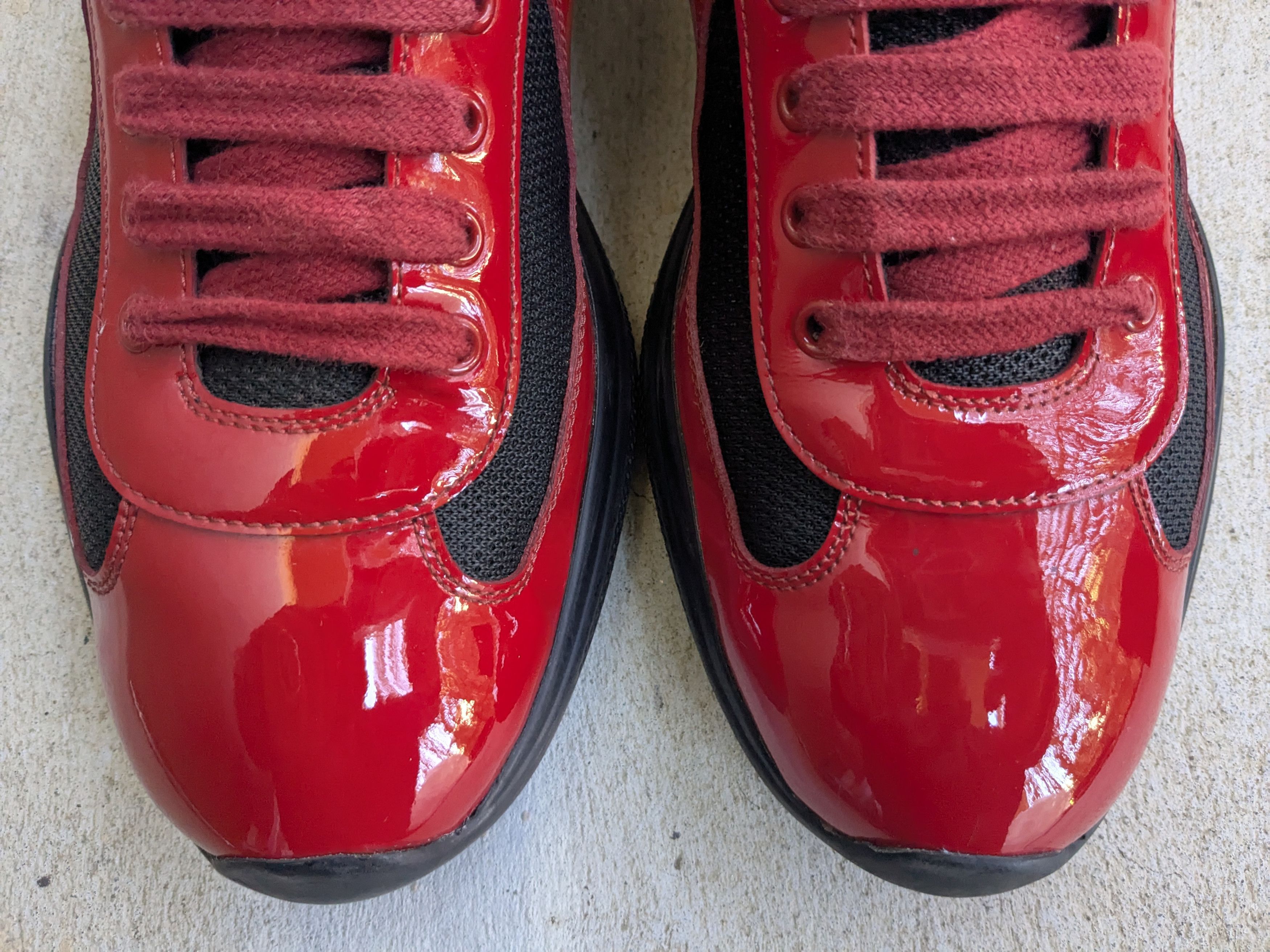 Prada Prada America's Cup Sneakers Red Black Patent 10 Black Size US 10 / EU 43 - 5 Thumbnail