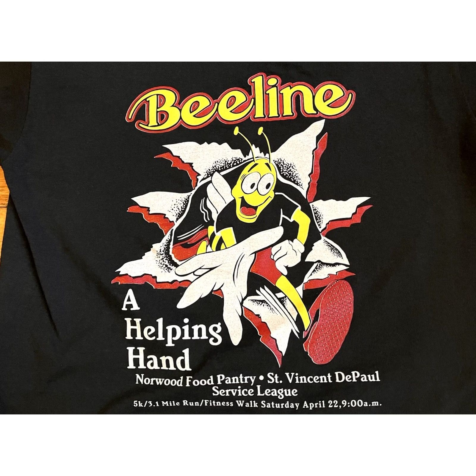Fruit Of The Loom VINTAGE Beeline Bee Playing Cards Run Shirt Men’s L Black Cotton Polyester USA 90s Graphic Print Double-Sided Logo Pocket Shirt Mens Size US L / EU 52-54 / 3 - 3 Thumbnail