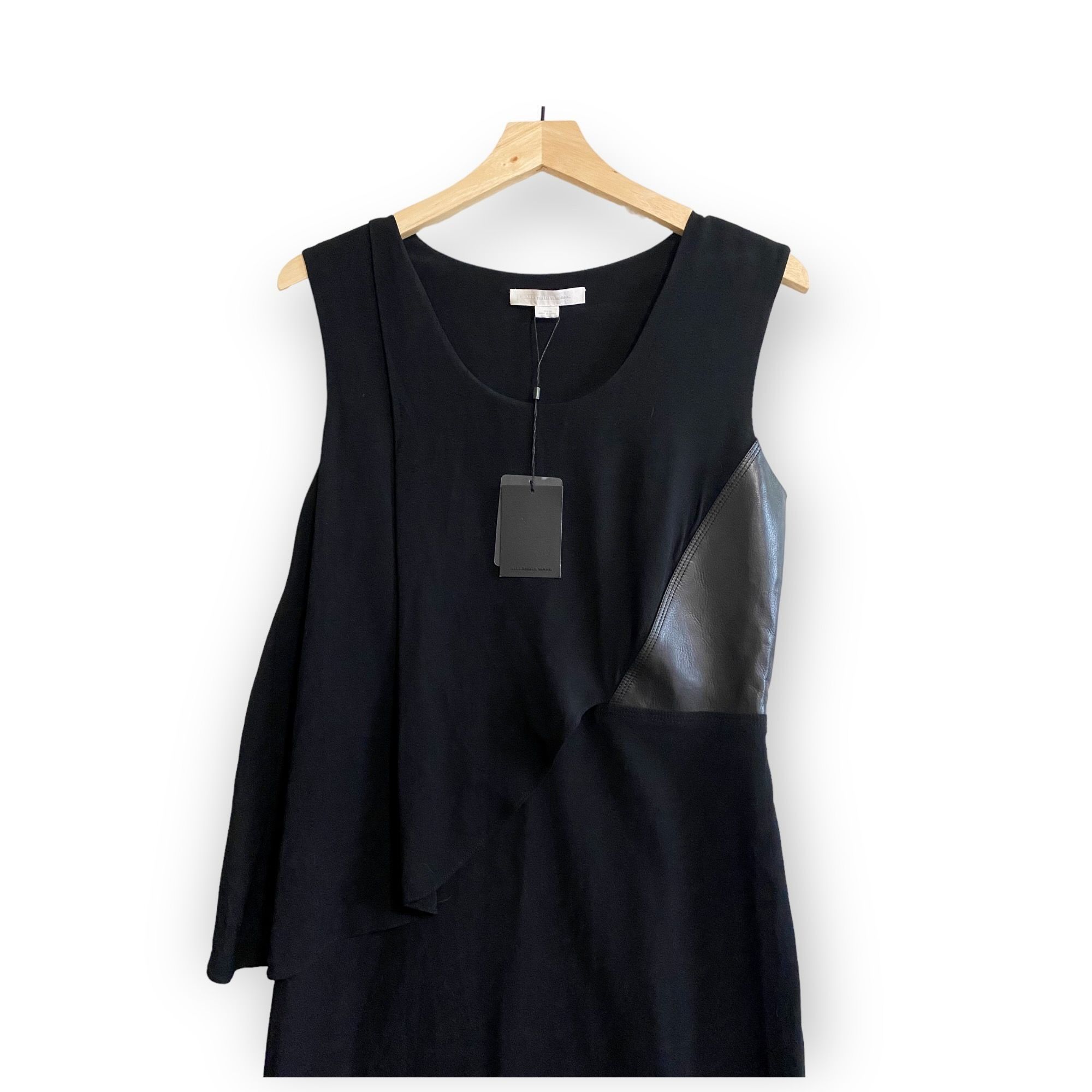 Alexander Wang Alexander Wang Black Sheath Dress with Leather trim, size 10 Size L / US 10 / IT 46 - 7 Thumbnail
