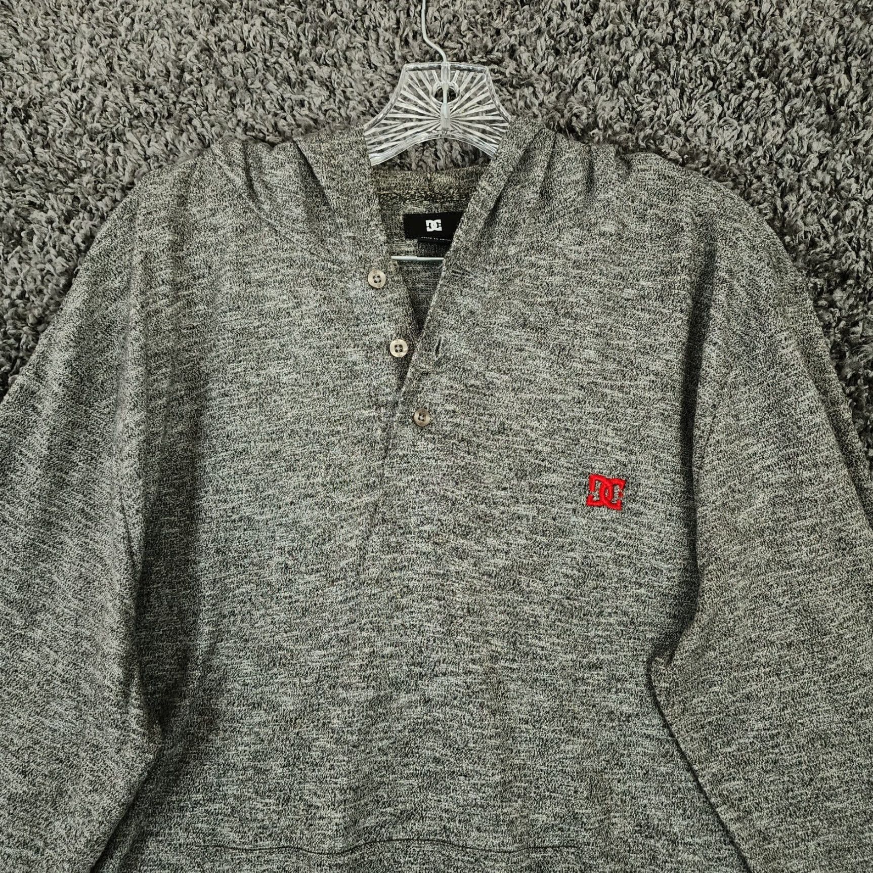 Vintage DC Mens Hoodie L Gray Activewear Long Sleeve Pullover Mens Size US L / EU 52-54 / 3 - 3 Thumbnail