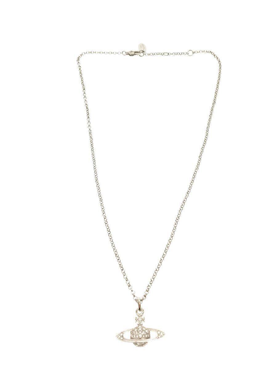 Pre-owned Vivienne Westwood Crystal Orb Necklace In Silver