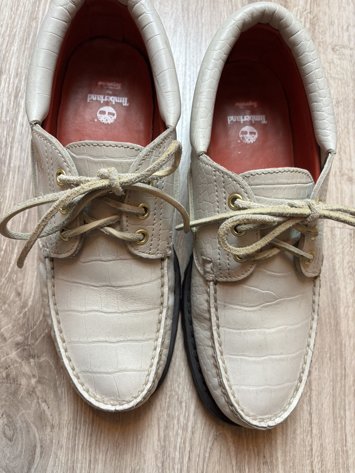 Supreme × Timberland Timberland x Supreme Boat shoes 'White Gator' Size US 9 / EU 42 - 6 Thumbnail