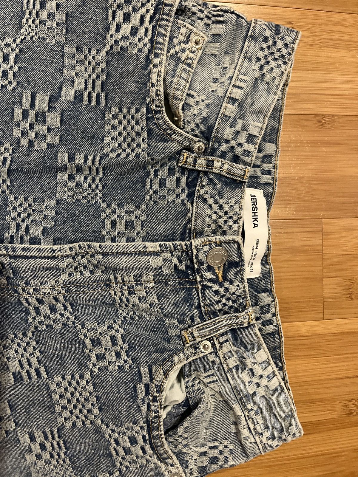 Bershka checker woven bershka baggy jeans Size US 28 / EU 44 - 4 Thumbnail