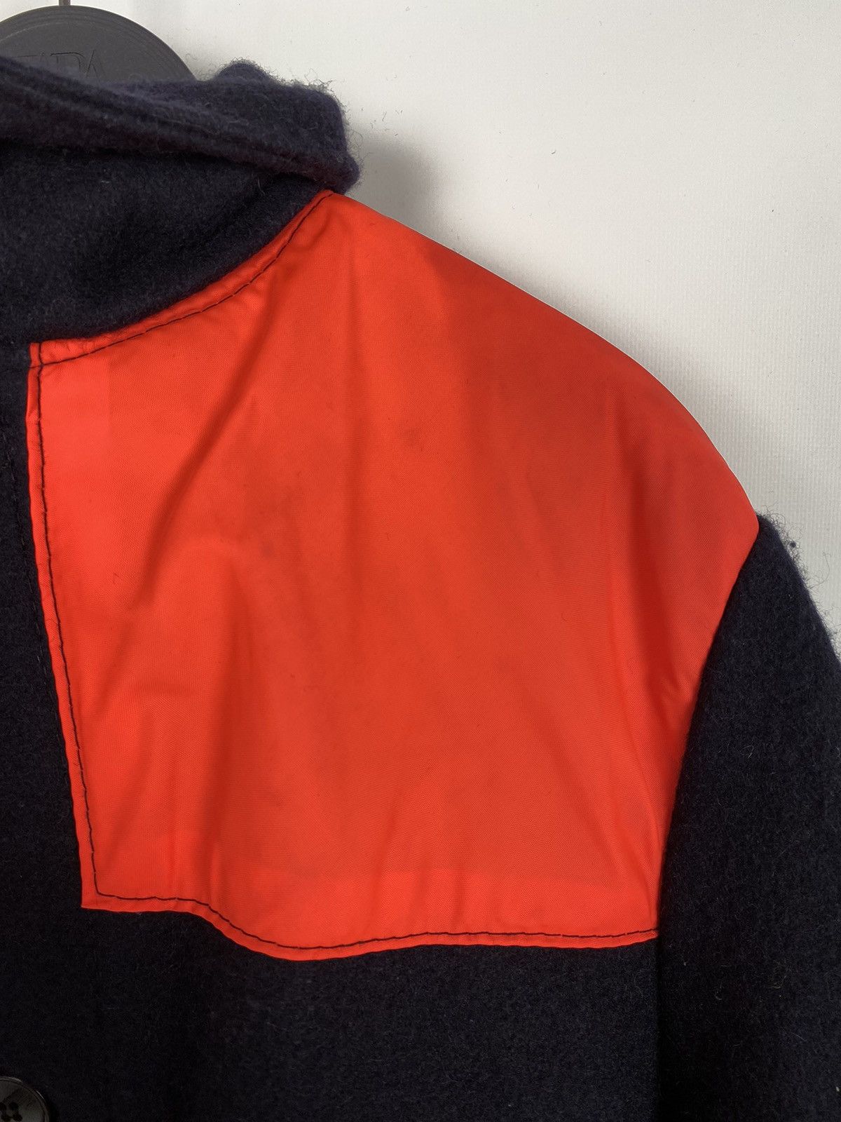 Vintage 1980’s Vintage Navy Wool Orange Poly Coated Donkey Jacket Size US L / EU 52-54 / 3 - 7 Thumbnail