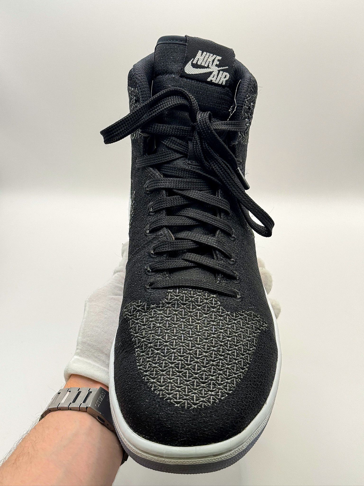 Nike Nike Air Jordan 1 High Knit Black Grey Sneakers Size US 13 / EU 46 - 7 Thumbnail