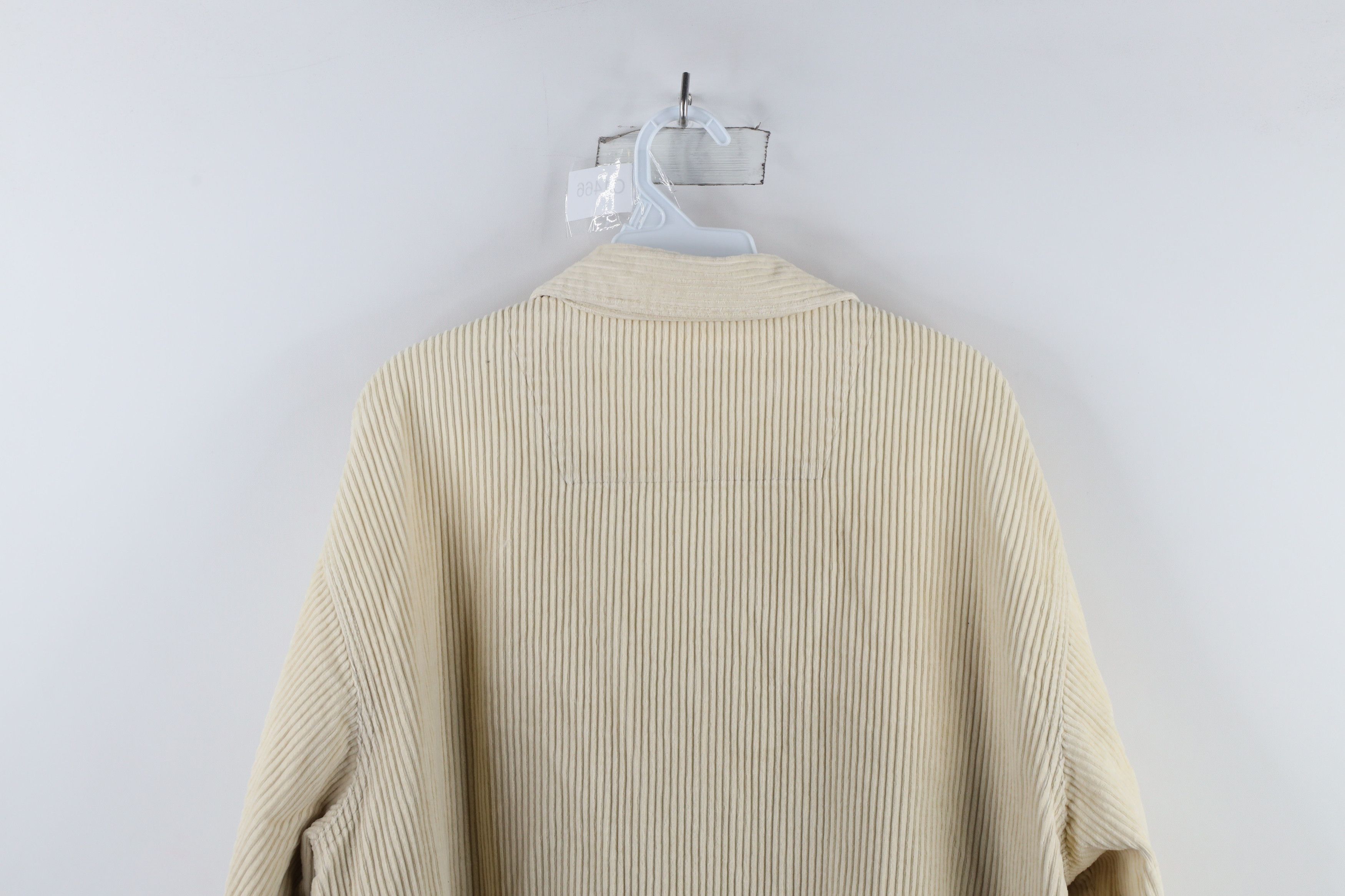 Vintage Vintage 90s Streetwear Full Zip Corduroy Shirt Jacket Beige Size US XL / EU 56 / 4 - 14 Thumbnail