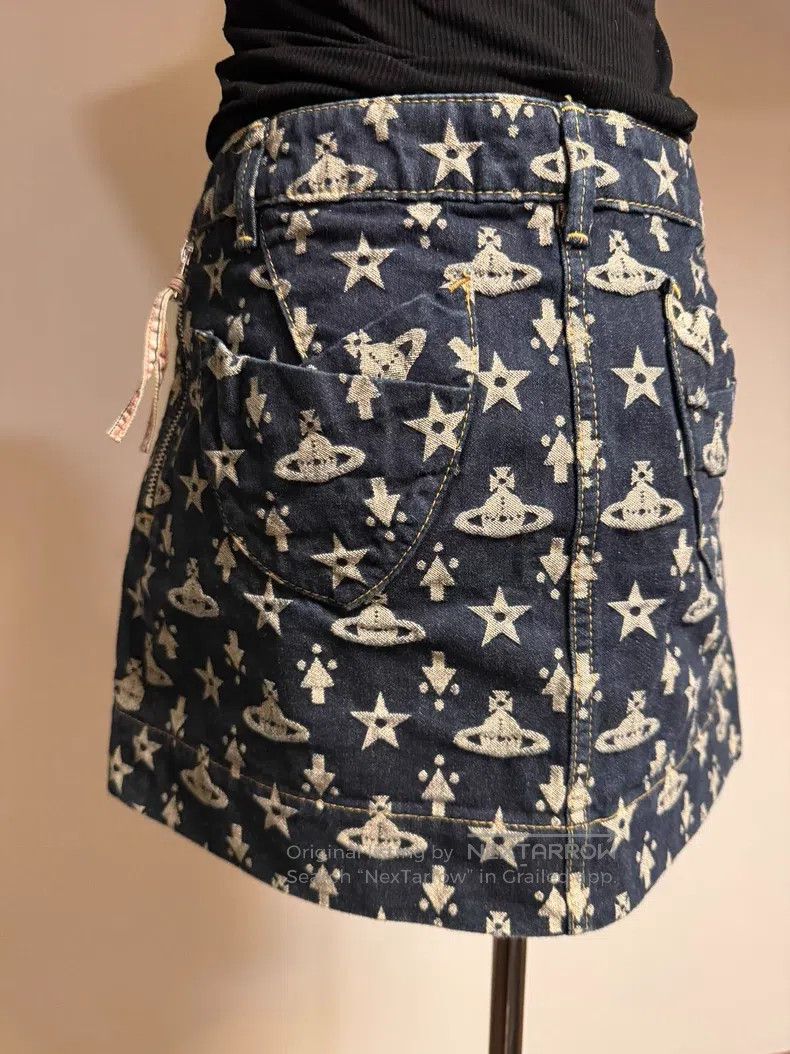 Vivienne Westwood Vivienne Westwood size 2 Full print Saturn denim peplum ski Size 26" / US 2 / IT 38 - 3 Thumbnail