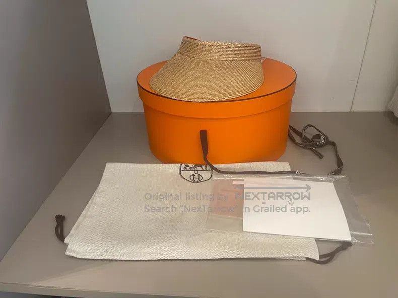 Hermes Hermes size S Khaki Raffia Sun Protection Hat Size ONE SIZE - 7 Thumbnail