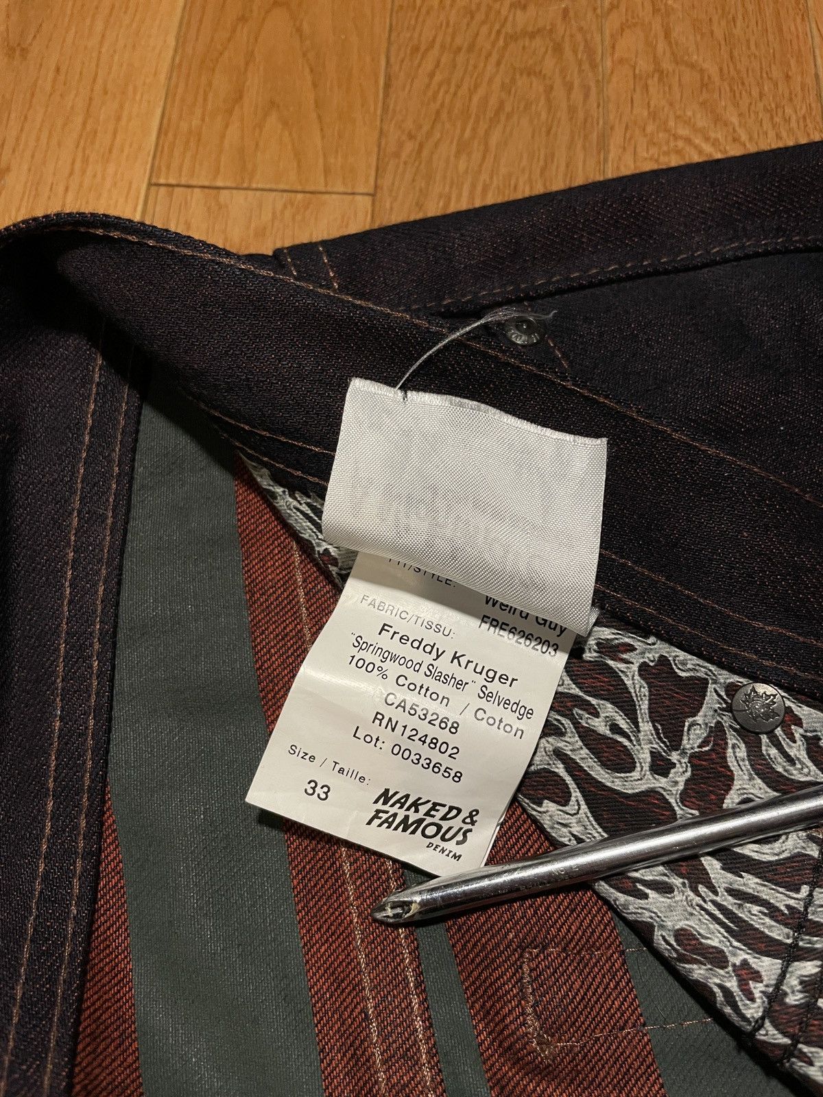Naked & Famous Naked&Famous x NightmareOnElmSt FreddyKrueger Selvedge Denim Size US 33 - 7 Thumbnail