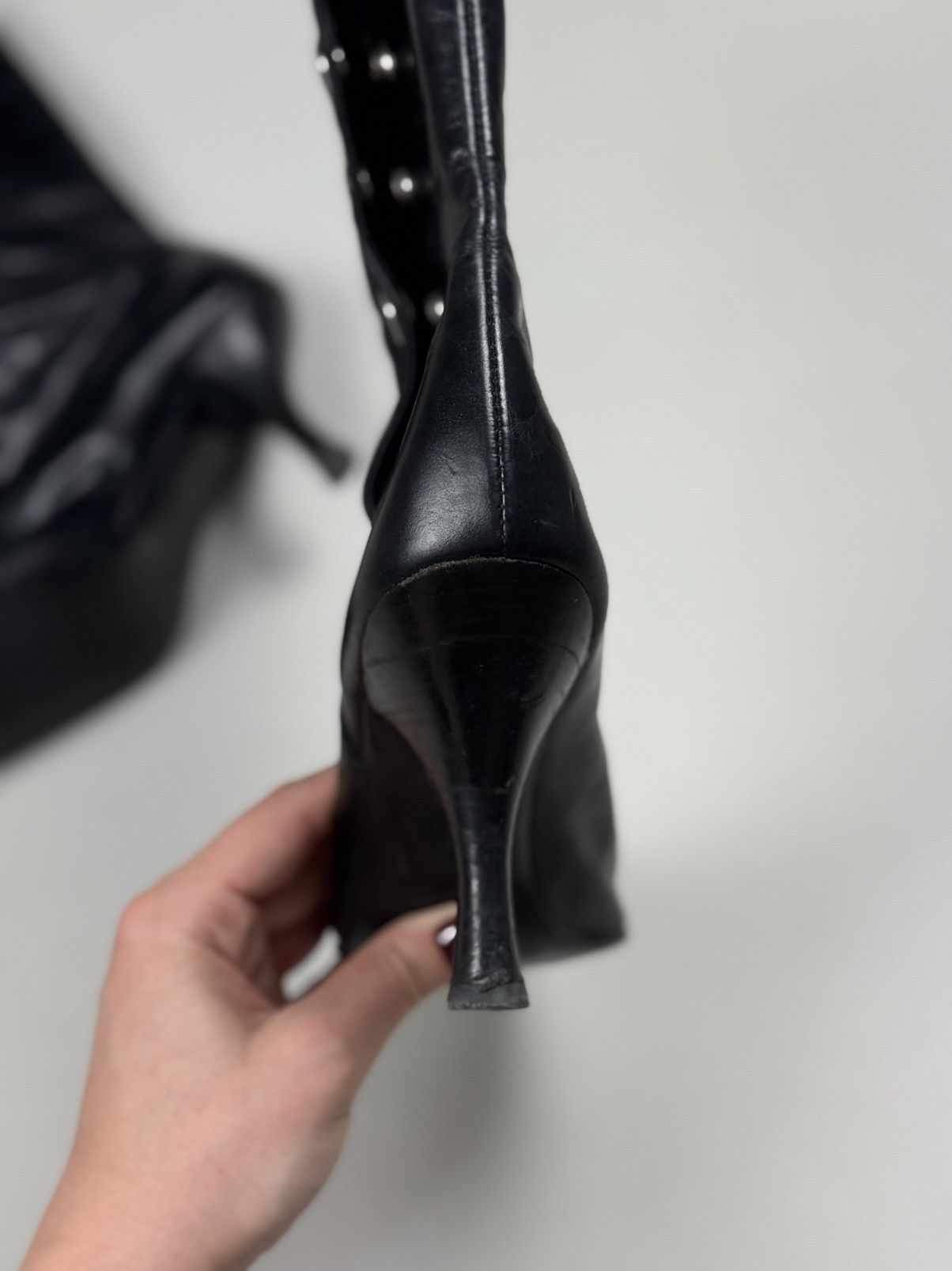 Buffalo London Buffalo London Y2K Leather To The Knee Mid Calf Heels Boots Size US 9 / IT 39 - 13 Thumbnail