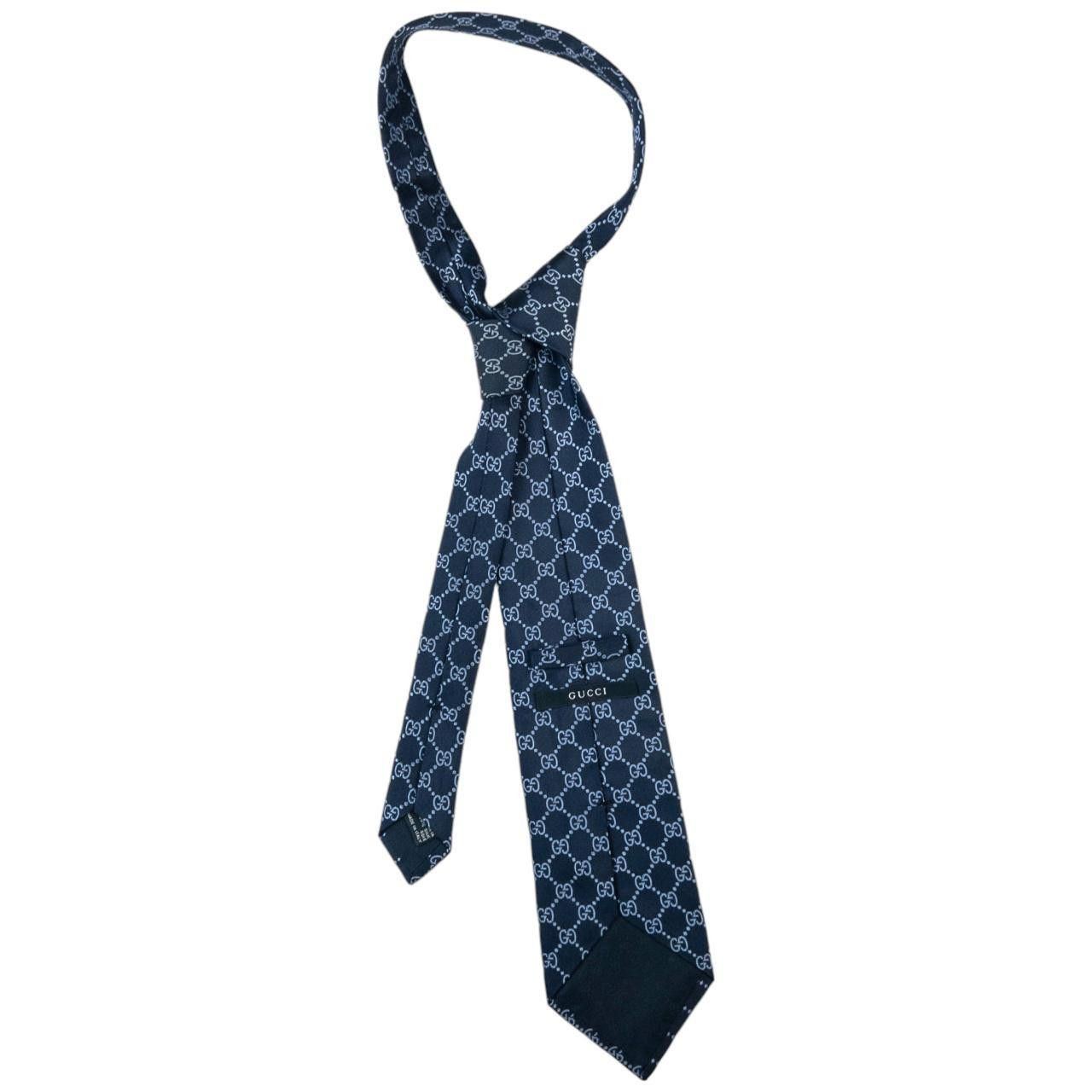 Gucci Vintage Gucci Silk Monogram Tie Size ONE SIZE - 3 Thumbnail