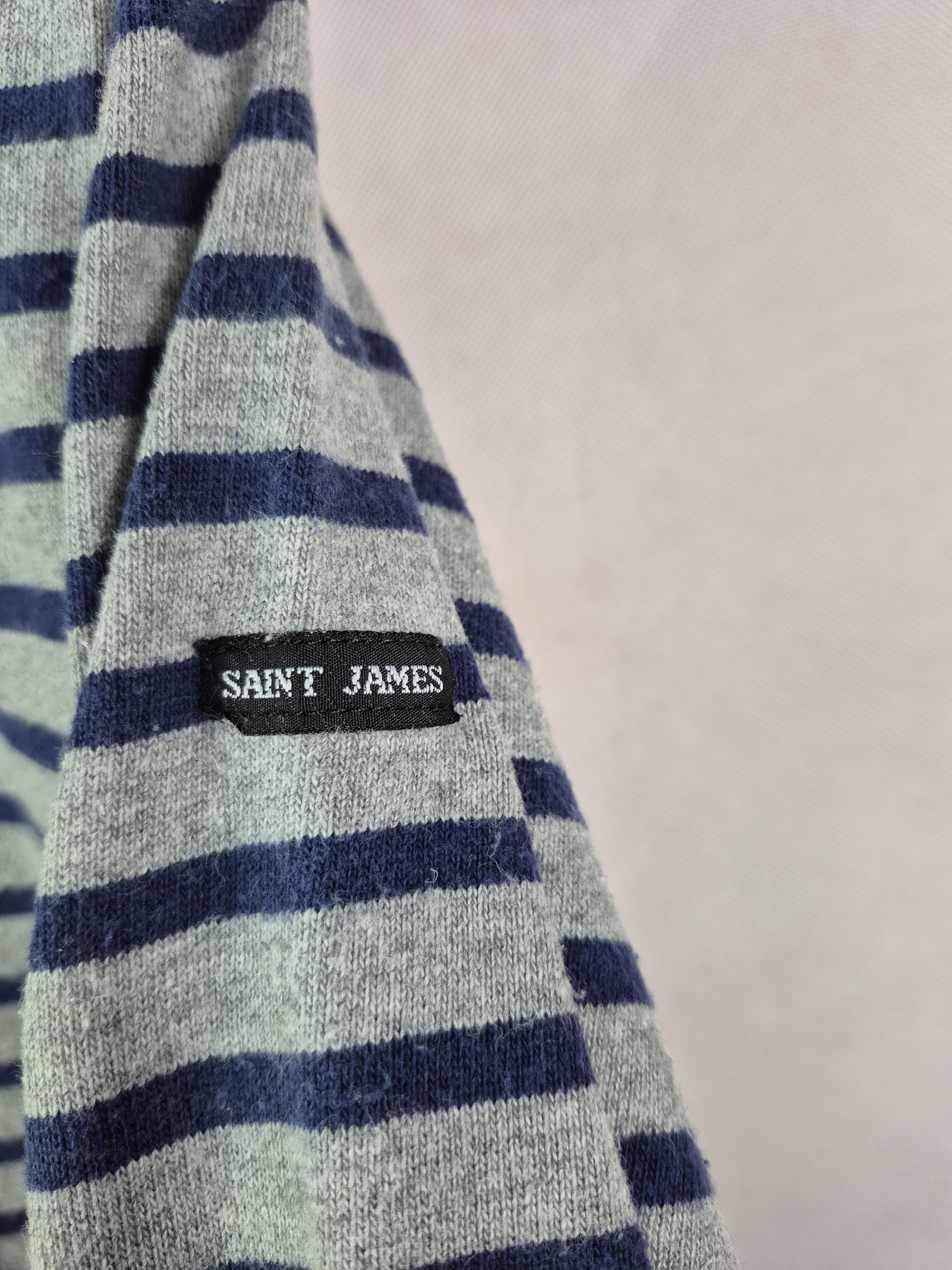 Saint James 🔥 Saint James Grey Stripes Sailor Longsleeves Tee Size US S / EU 44-46 / 1 - 5 Thumbnail
