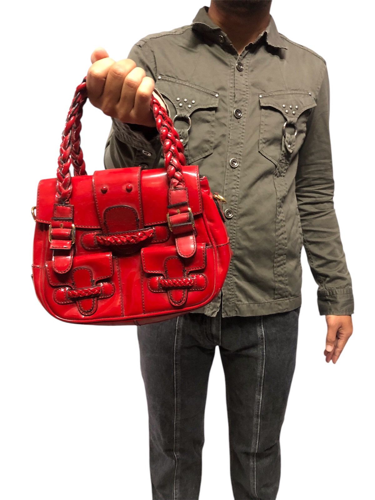Valentino Valentino Garavani Burgandy Leather Handbag Size ONE SIZE - 4 Thumbnail