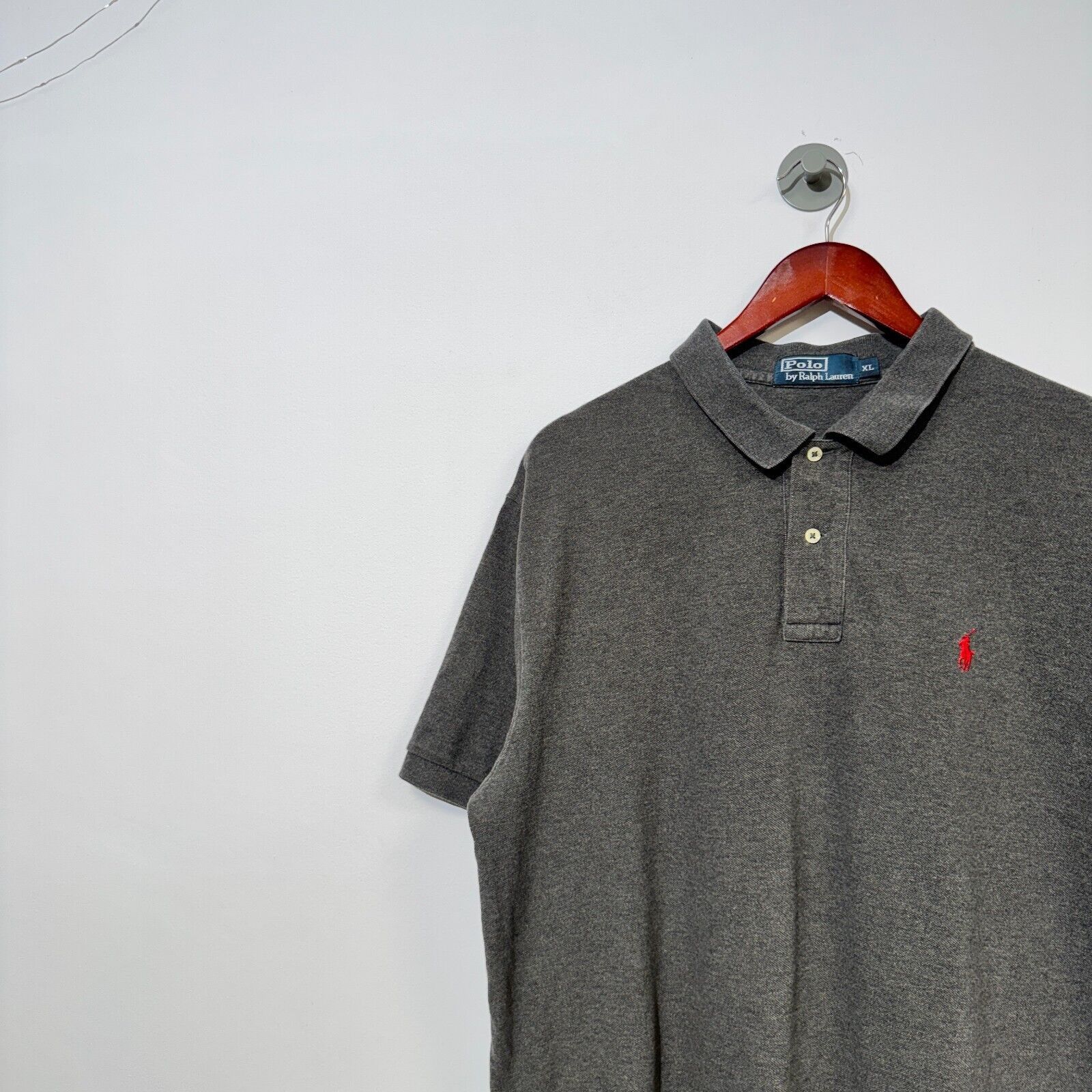 Ralph Lauren × Vintage Vintage Ralph Lauren Unisex Gray Cotton Polo Shirt Size XL Size US XL / EU 56 / 4 - 3 Thumbnail