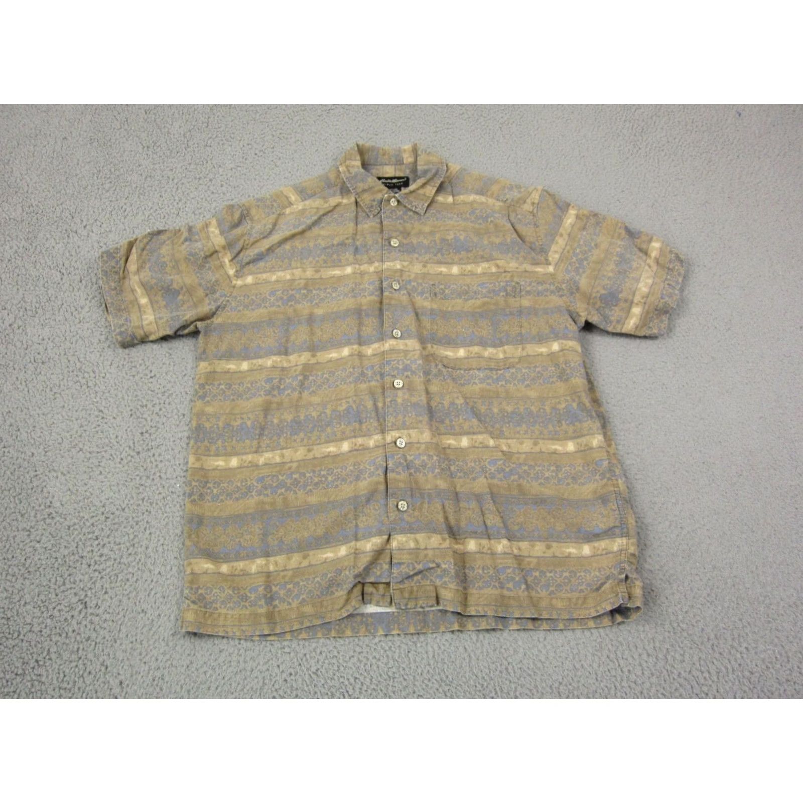 Eddie Bauer VINTAGE Eddie Bauer Shirt Adult Medium Brown Southwestern Aztec Linen Cotton Men Size US M / EU 48-50 / 2 - 2 Thumbnail