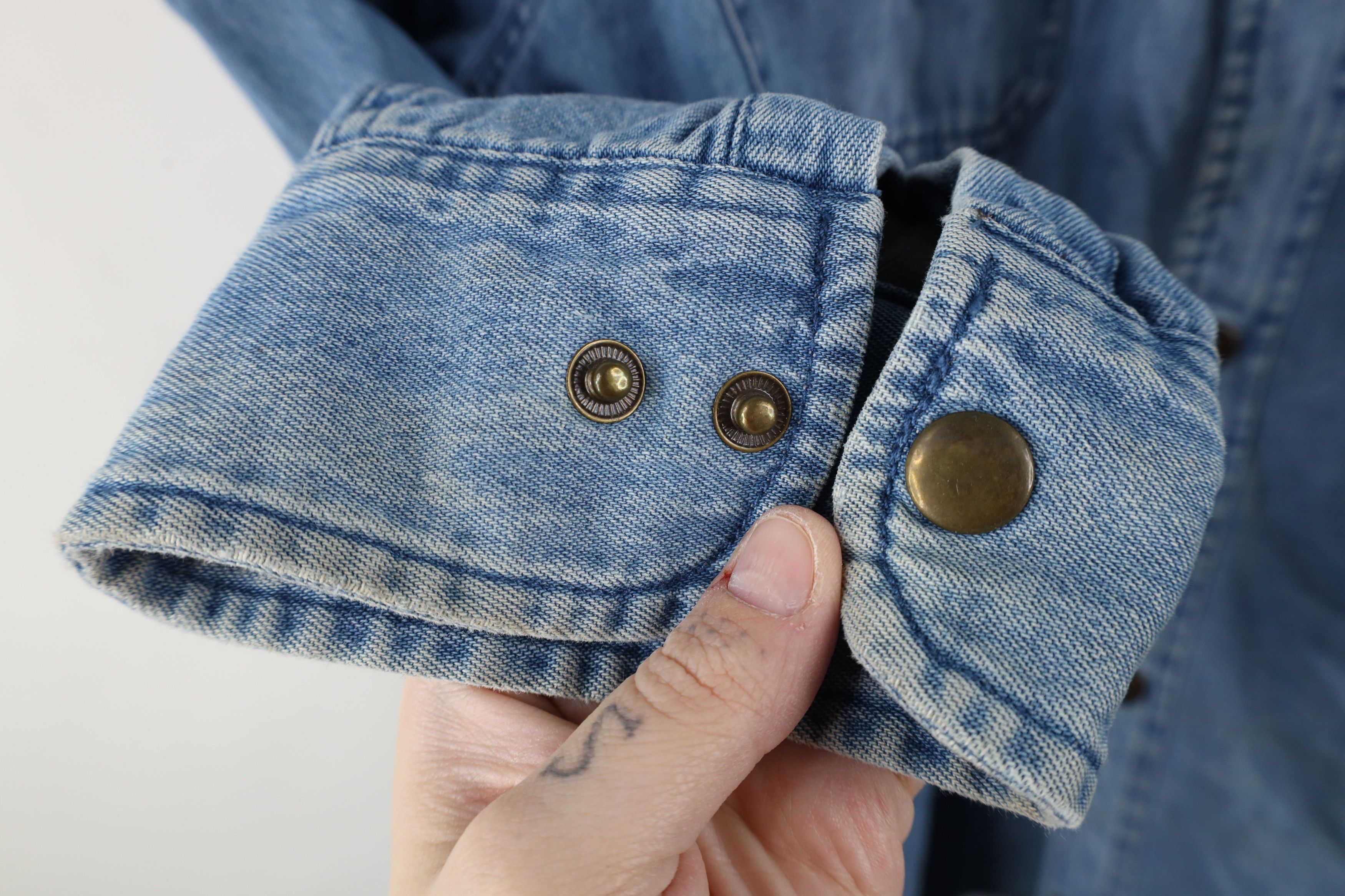Vintage Vintage 90s Streetwear Lined Denim Jean Button Shirt Jacket Size US XL / EU 56 / 4 - 9 Thumbnail