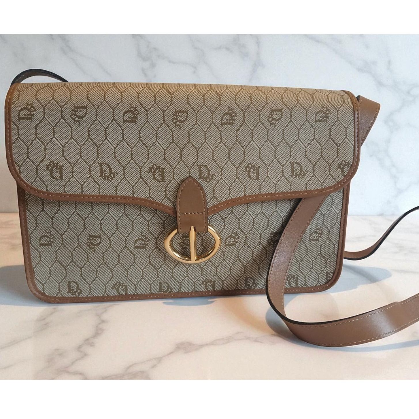 Dior Christian Dior - Beige Honeycomb Crossbody Bag Size ONE SIZE - 18 Thumbnail