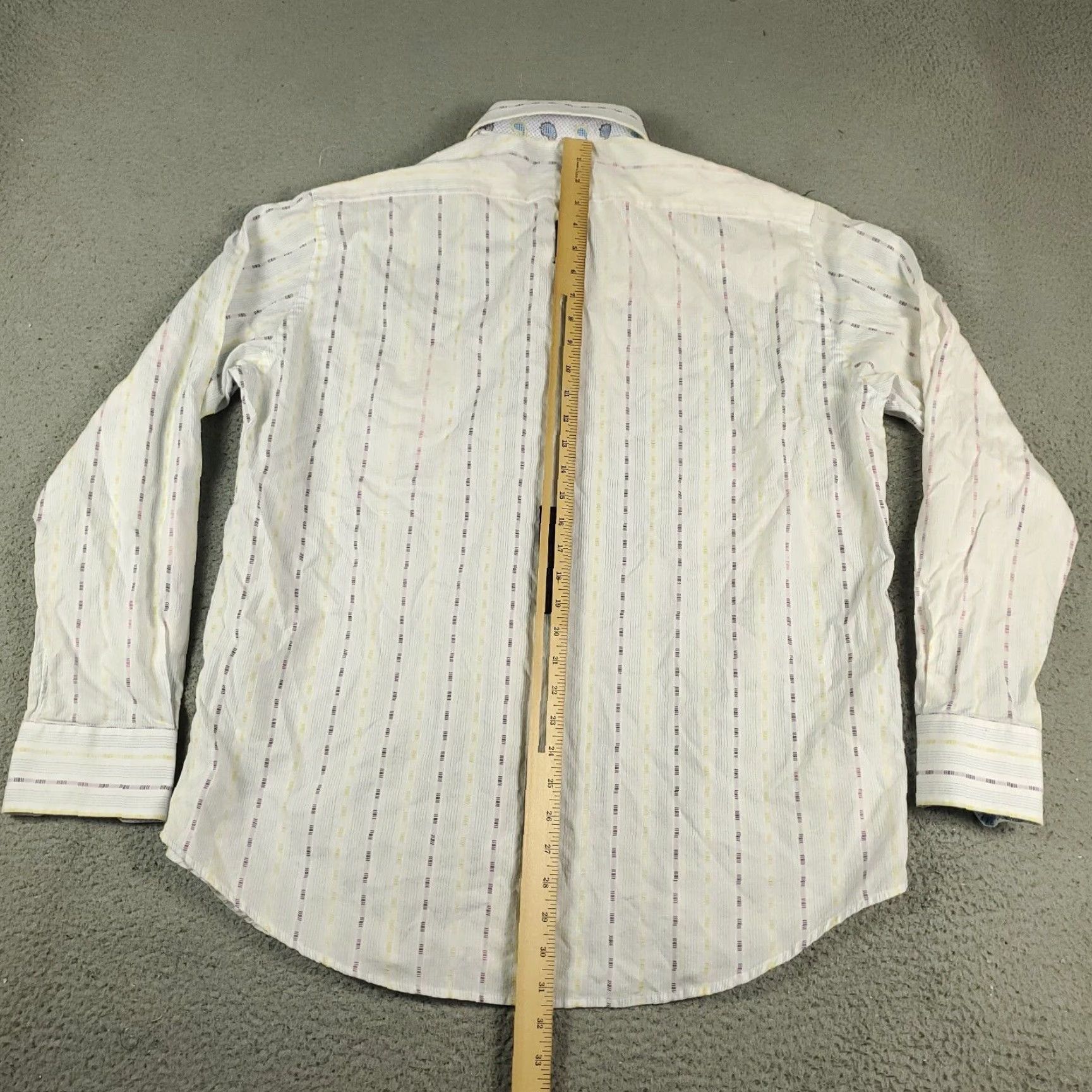 Robert Graham Robert Graham Shirt Mens XL White Striped Button-Up Long Sleeve Casual Size US XL / EU 56 / 4 - 3 Thumbnail