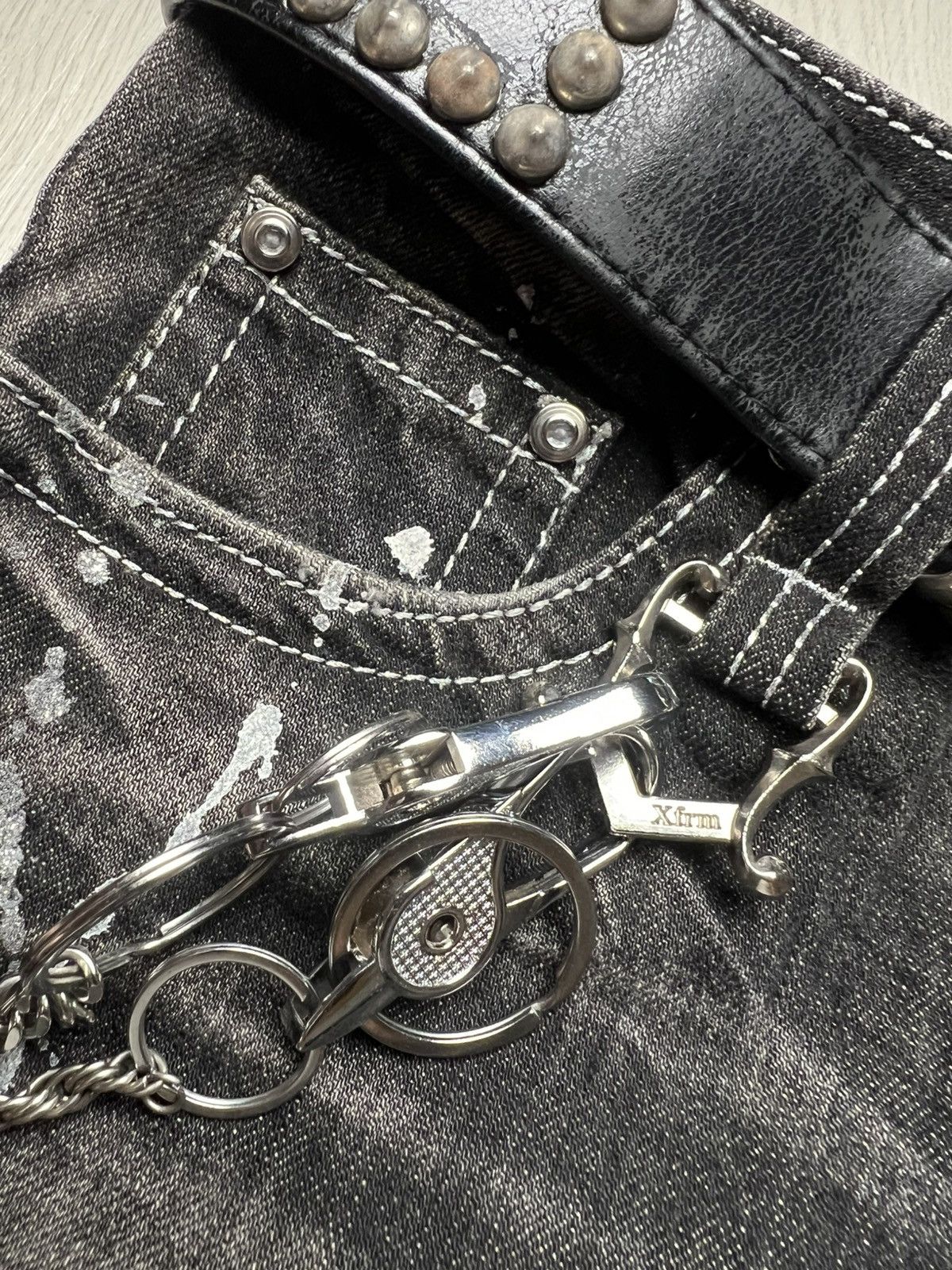14th Addiction Xfrm Studded Swarovski Mudwash Flared Jeans Size US 30 / EU 46 - 6 Thumbnail