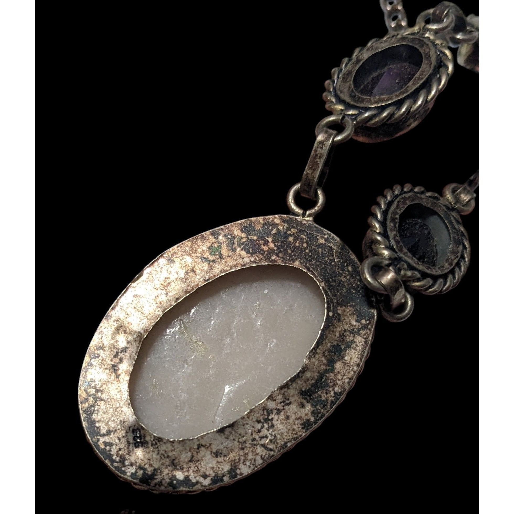 Other Vintage Sterling Silver Multi Gemstone Romantic Necklace Size ONE SIZE - 6 Thumbnail
