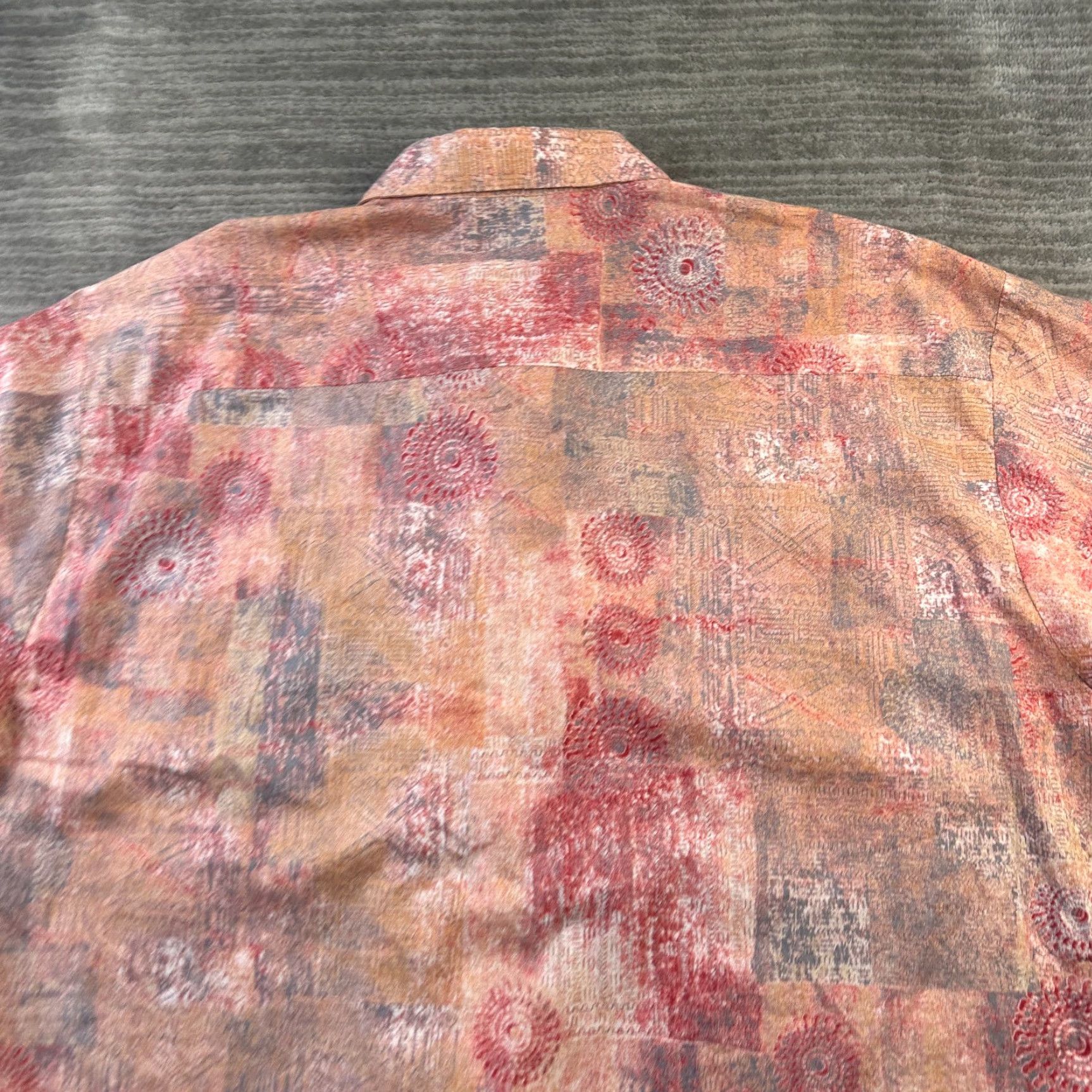 Tori Richard Tori Richard Shirt Mens Extra Large Orange Geometric Button Up Size US XL / EU 56 / 4 - 5 Thumbnail