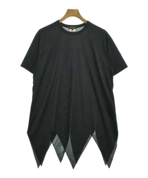 Comme des Garcons Homme Plus T-Shirts Uneven Hem Plain Short Sleeve Cotton Black Size US L / EU 52-54 / 3 - 1 Thumbnail