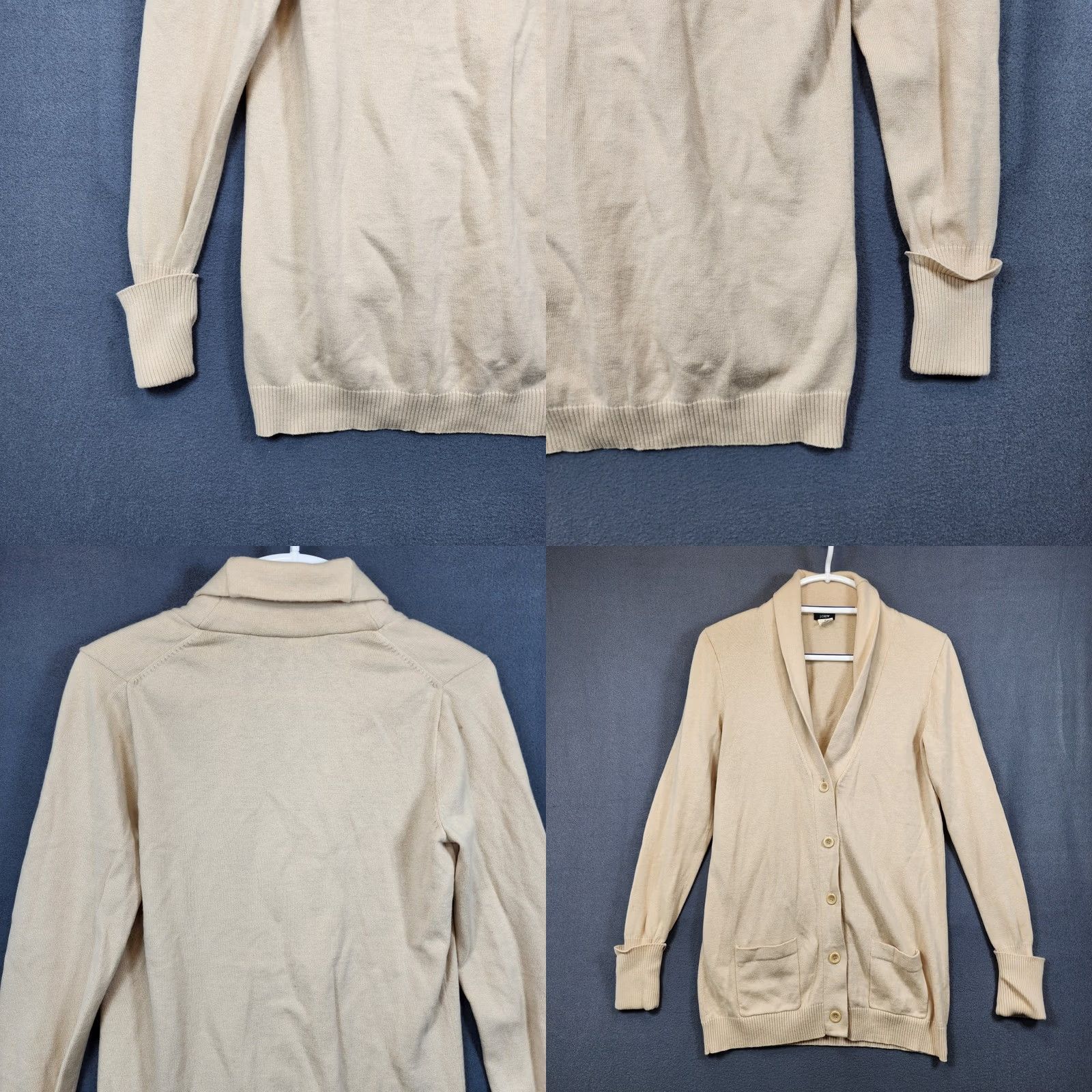 J.Crew J Crew Womens Sweater Medium Cream Cardigan Cashmere Blend Shawl Long Line Size M / US 6-8 / IT 42-44 - 9 Thumbnail