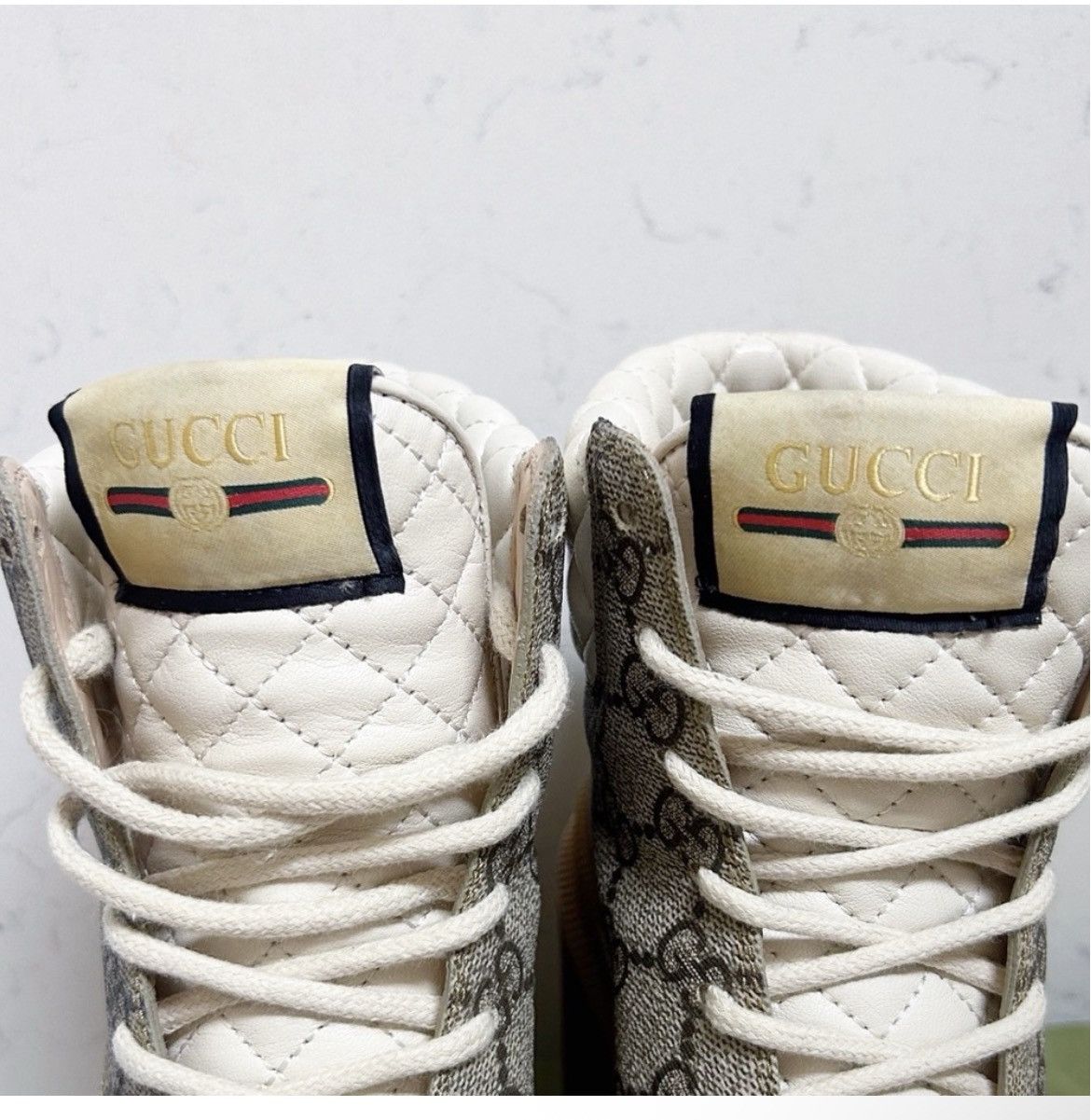 Gucci Aurhentic Gucci Supreme Monogram Trip Combat Heeled Boots Size US 7 / IT 37 - 5 Thumbnail