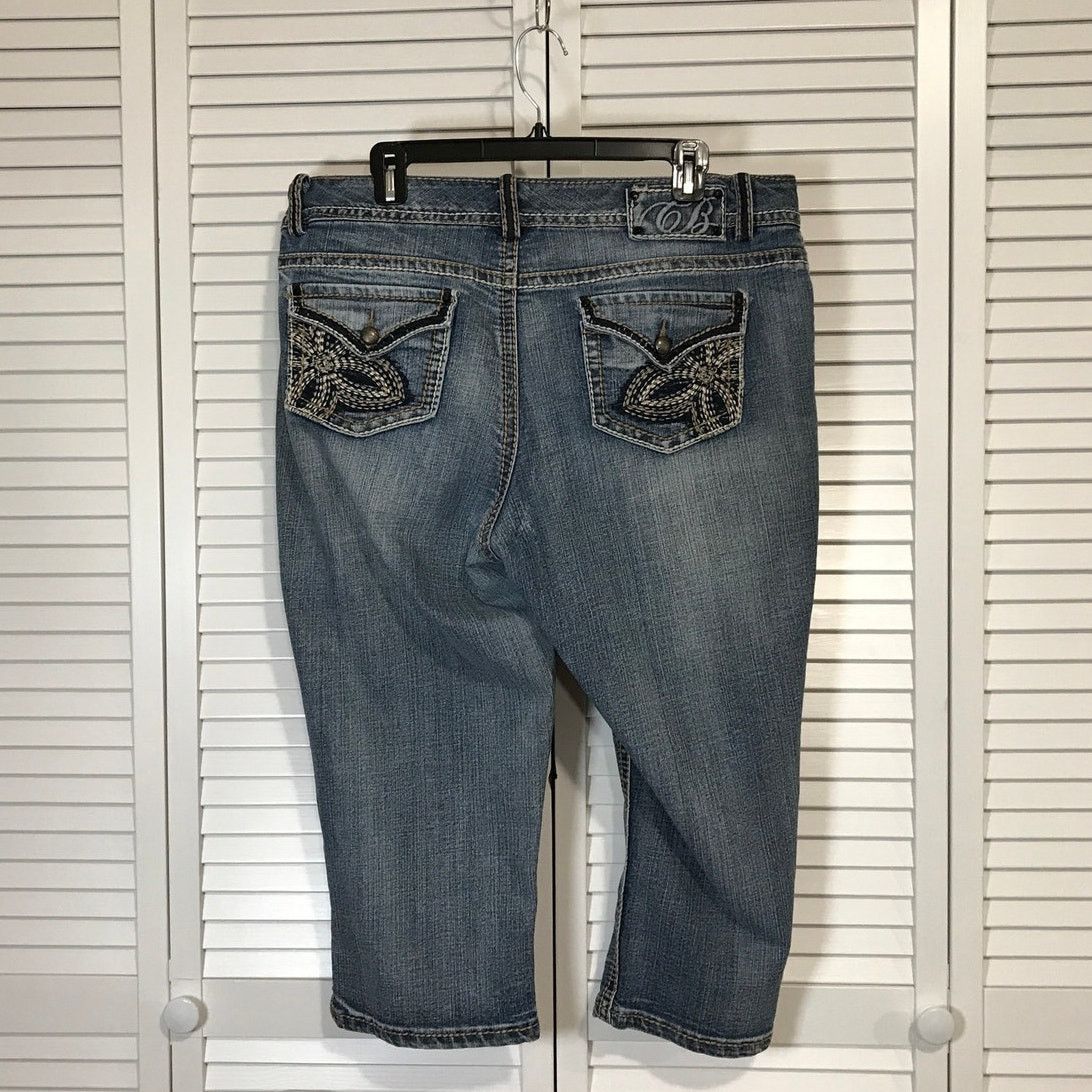 Other CB Celebrity Blues Denim Blue Straight Leg Capri Jeans 16 Size 38" / US 16 / IT 52 - 2 Thumbnail