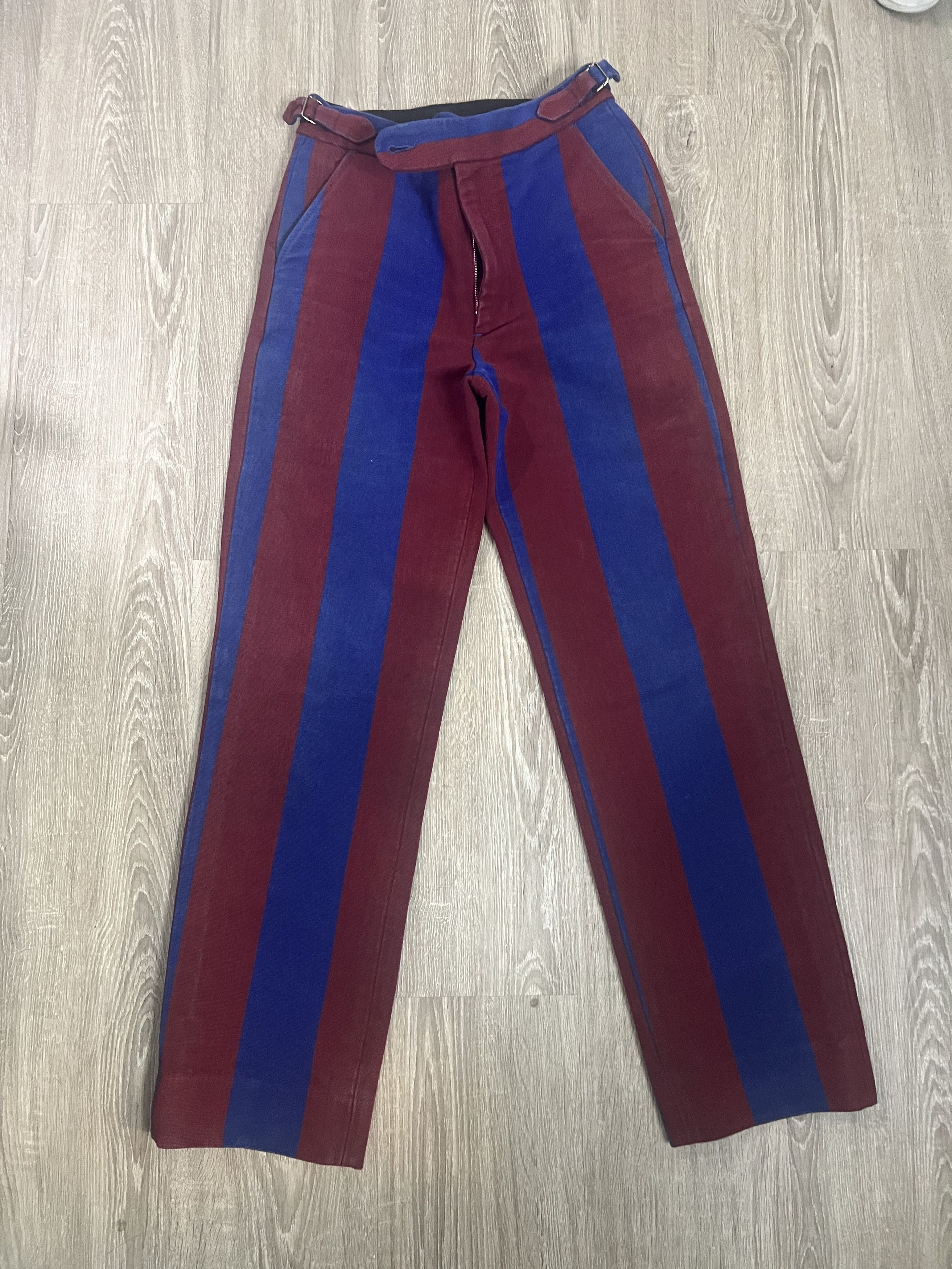 Bode Bode Striped Wool Tailored Pants - Red/Blue 28 / R Size 34S - 1 Thumbnail
