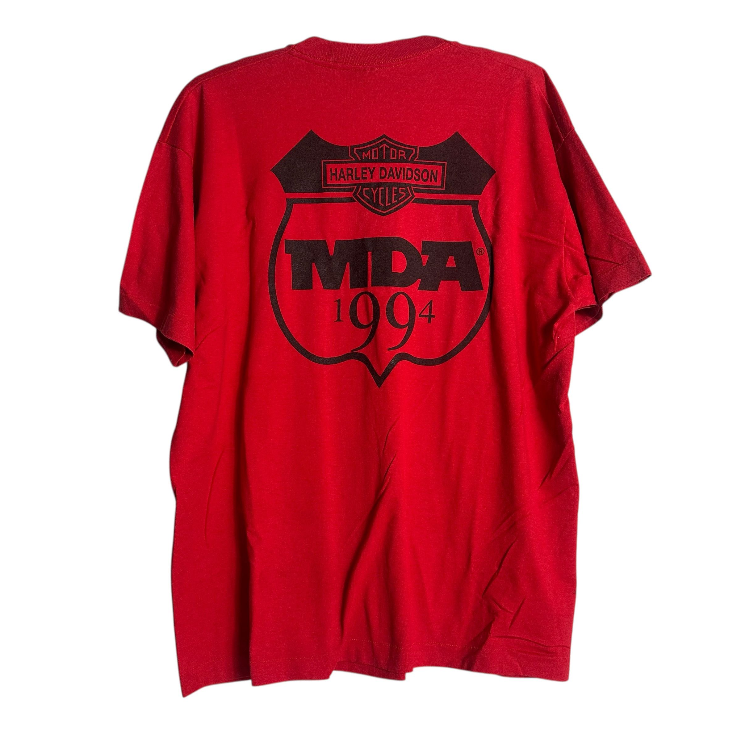 Harley Davidson × Vintage 🔥RARE🔥Vintage 90s Harley Davidson MDA T-shirt Single Stich Size US M / EU 48-50 / 2 - 1 Thumbnail