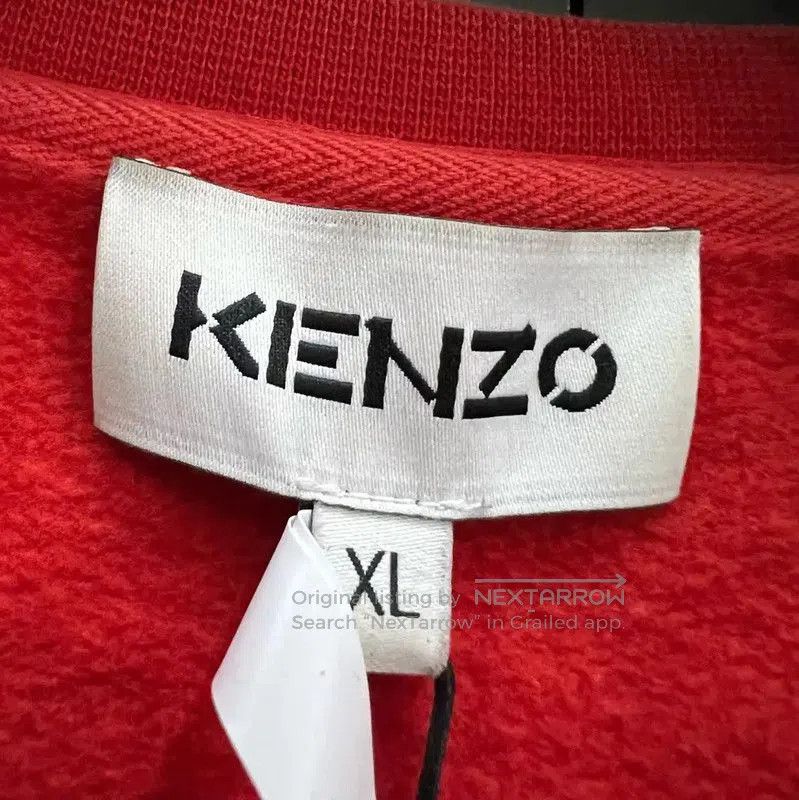 Kenzo KENZO Red Cotton Logo Long Sleeve Sweatshirt . Size XL / US 12-14 / IT 48-50 - 2 Thumbnail